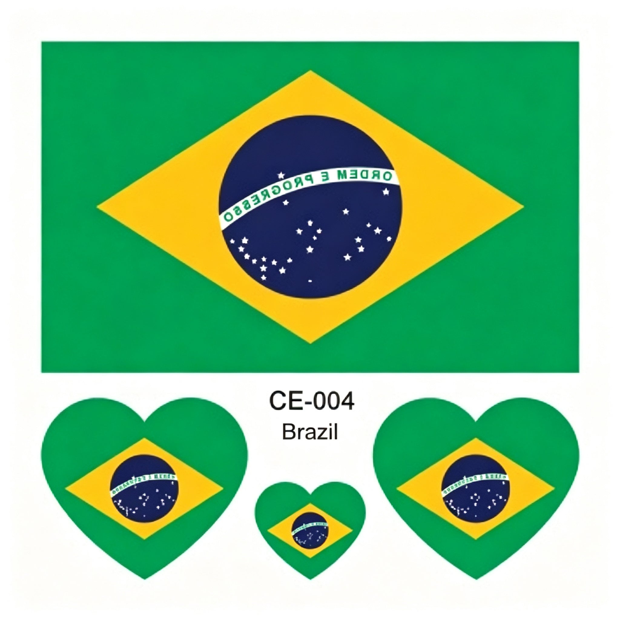 RCT Country Flag Waterproof Temporary Tattoos | Heart-Shaped Face Stickers for Sports & Fan Events