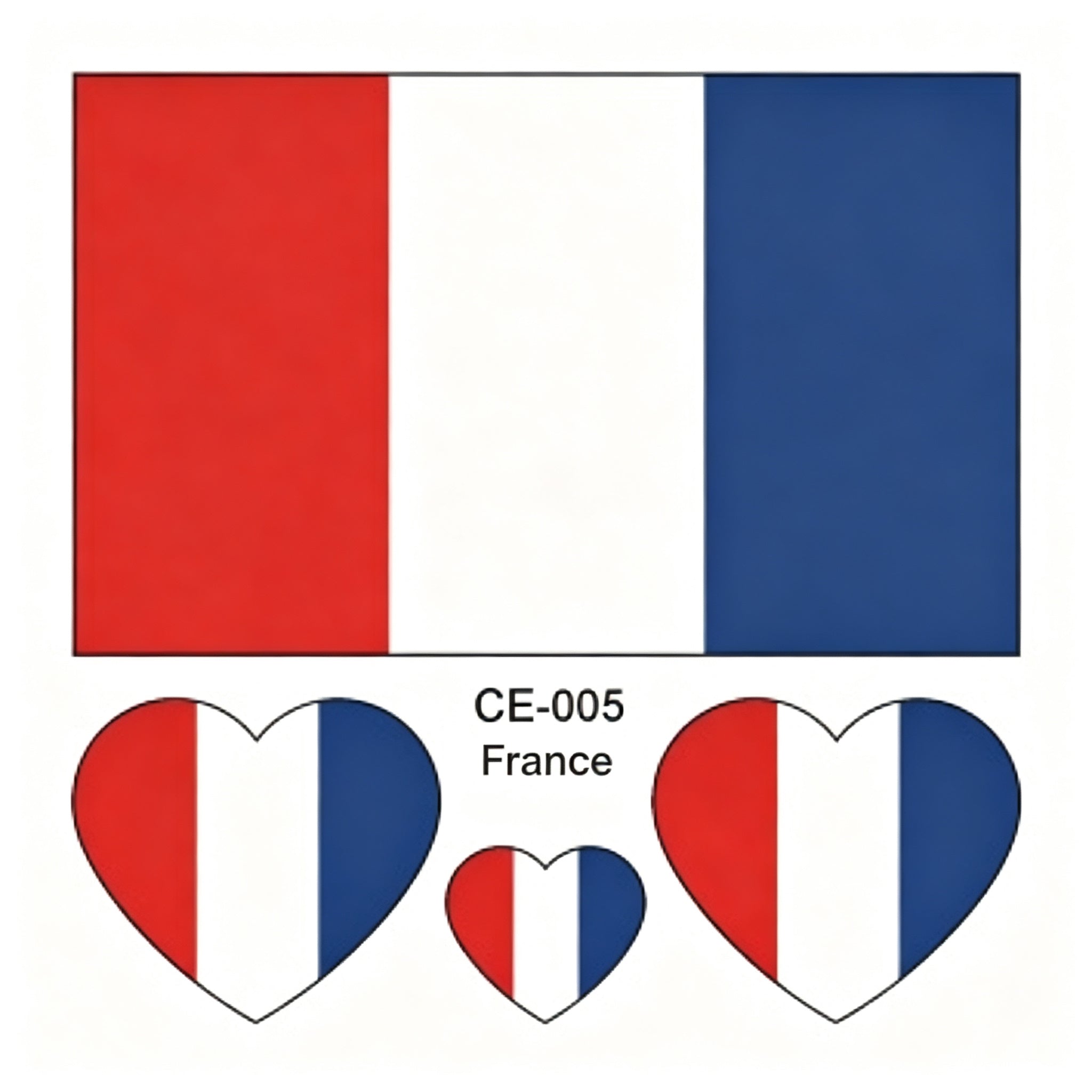 RCT Country Flag Waterproof Temporary Tattoos | Heart-Shaped Face Stickers for Sports & Fan Events