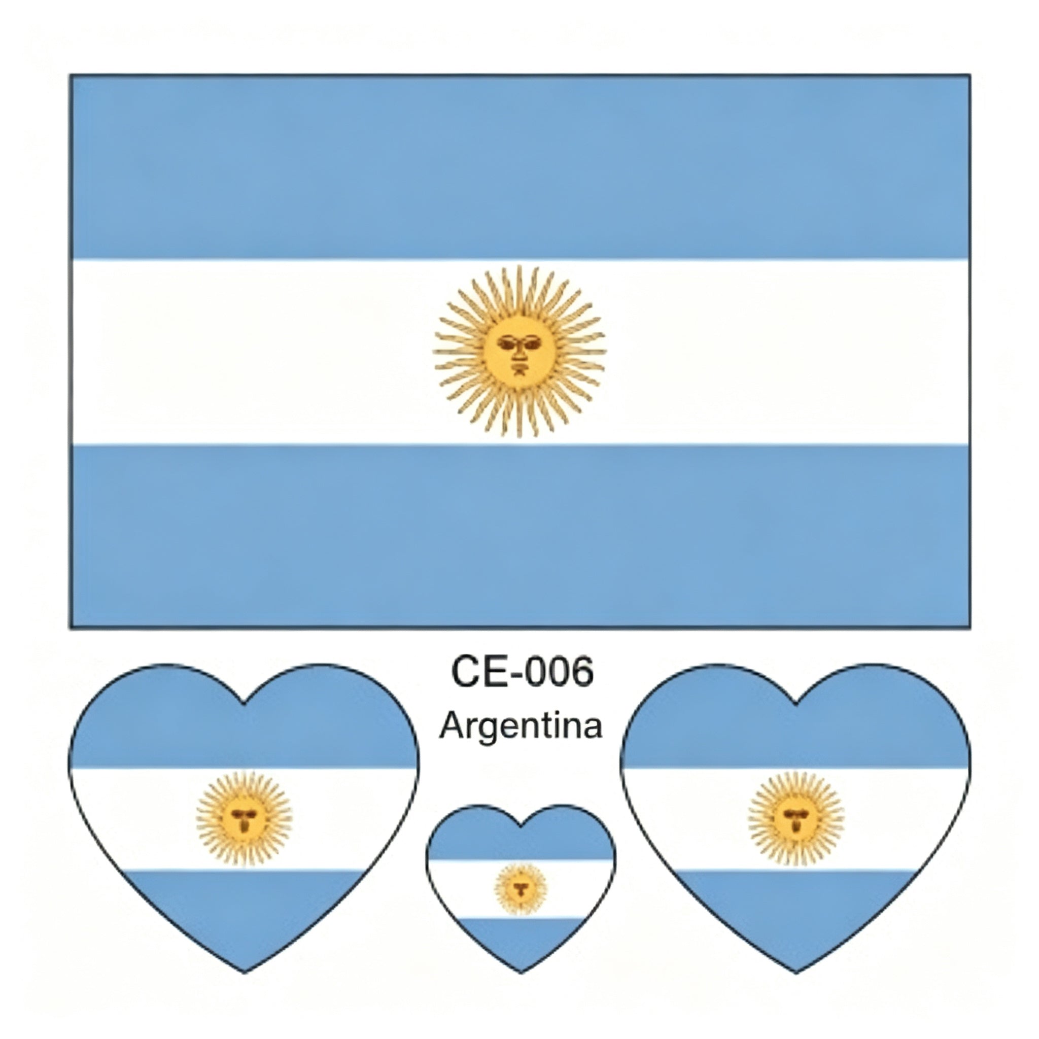 RCT Country Flag Waterproof Temporary Tattoos | Heart-Shaped Face Stickers for Sports & Fan Events
