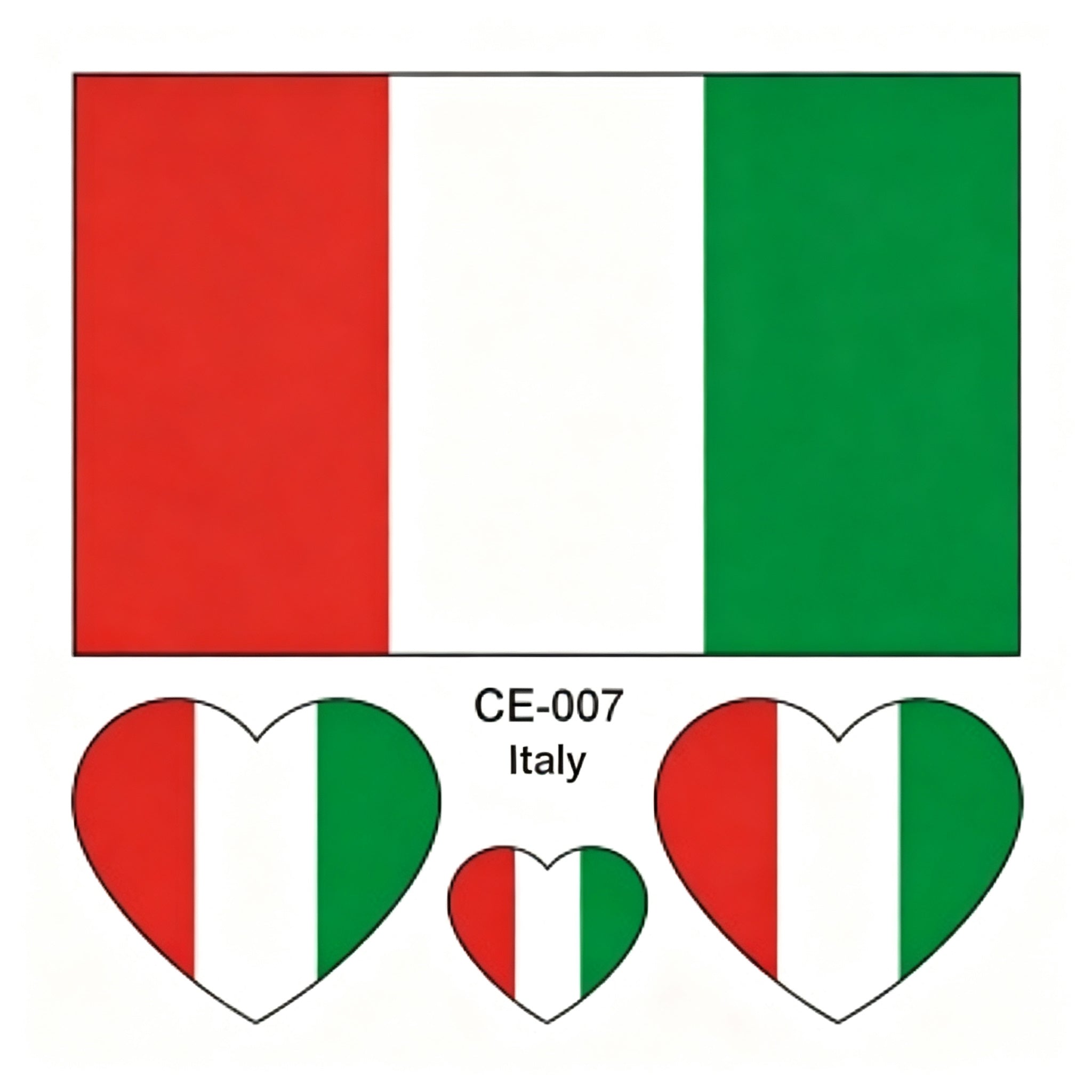 RCT Country Flag Waterproof Temporary Tattoos | Heart-Shaped Face Stickers for Sports & Fan Events