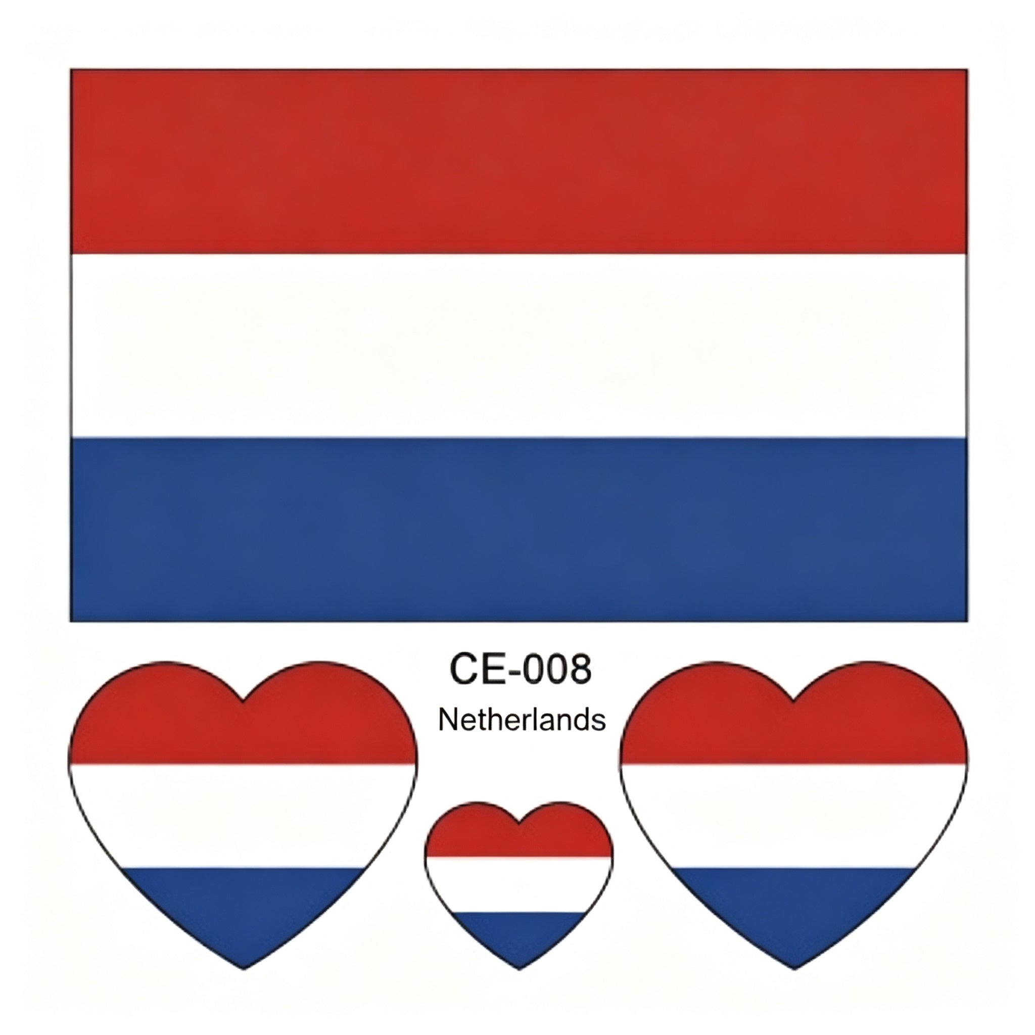 RCT Country Flag Waterproof Temporary Tattoos | Heart-Shaped Face Stickers for Sports & Fan Events