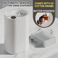 EST Automatic Sensor Cotton Swab Dispenser, Rechargeable/Battery Operated Electric Cotton Bud Storage Box for Bathroom & Home