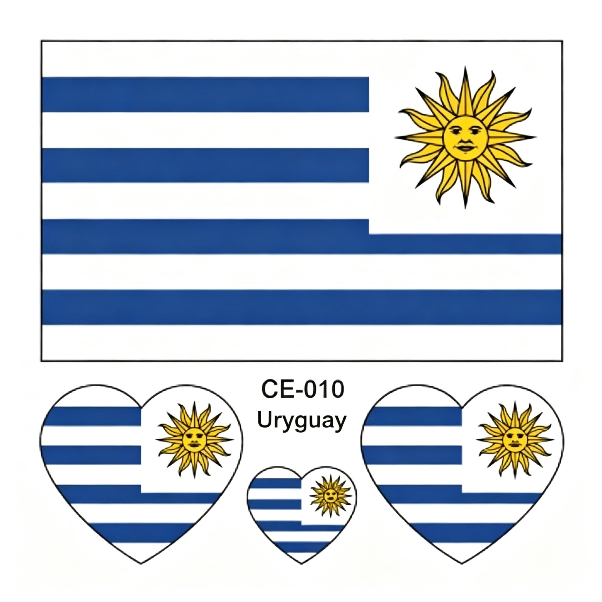 RCT Country Flag Waterproof Temporary Tattoos | Heart-Shaped Face Stickers for Sports & Fan Events