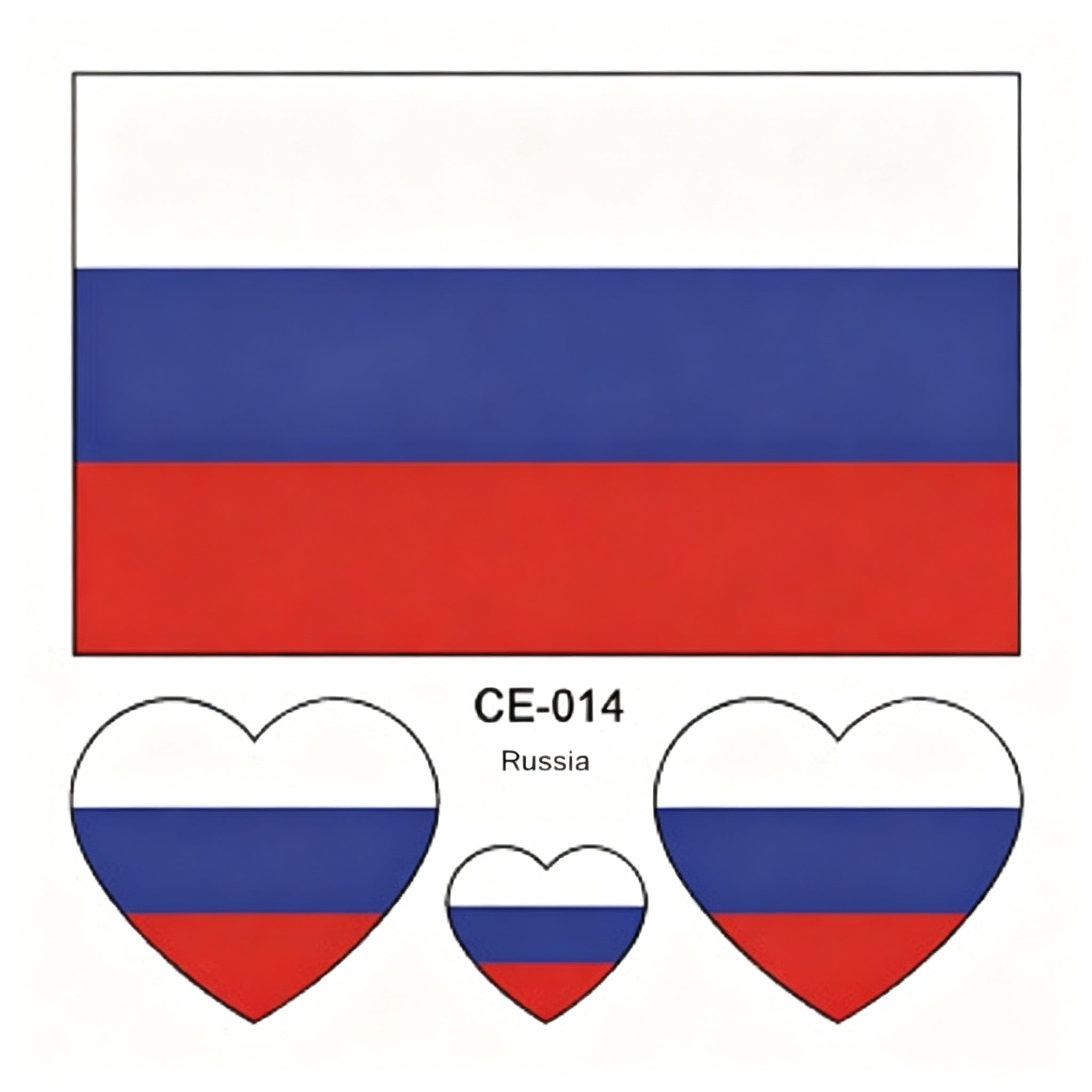 RCT Country Flag Waterproof Temporary Tattoos | Heart-Shaped Face Stickers for Sports & Fan Events