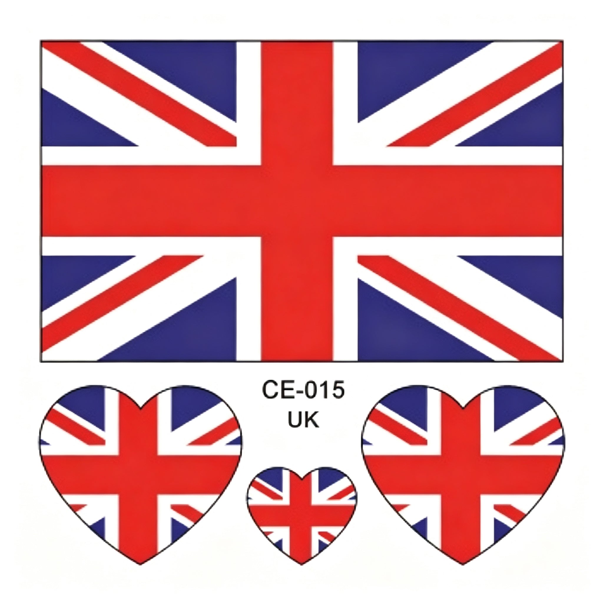 RCT Country Flag Waterproof Temporary Tattoos | Heart-Shaped Face Stickers for Sports & Fan Events