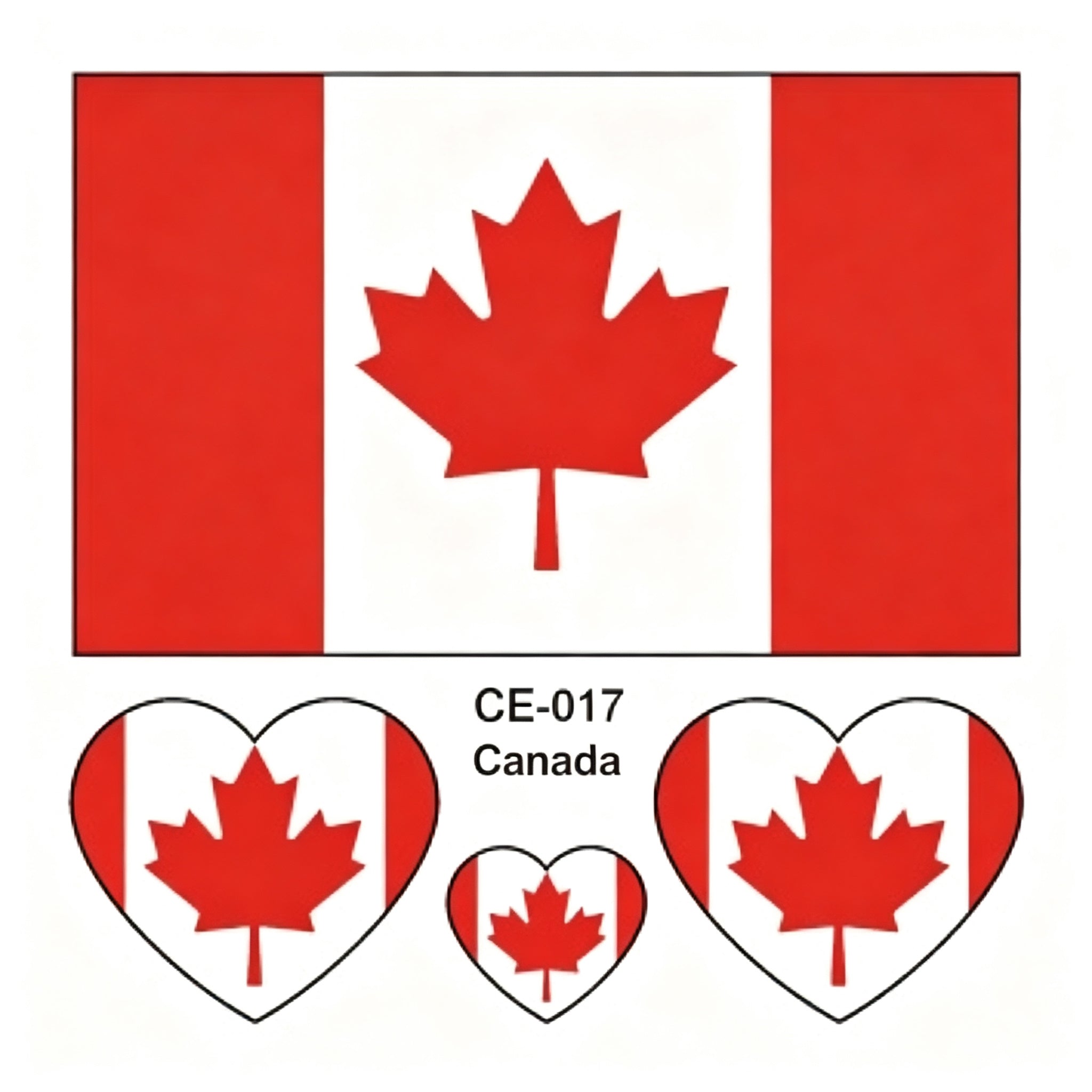 RCT Country Flag Waterproof Temporary Tattoos | Heart-Shaped Face Stickers for Sports & Fan Events