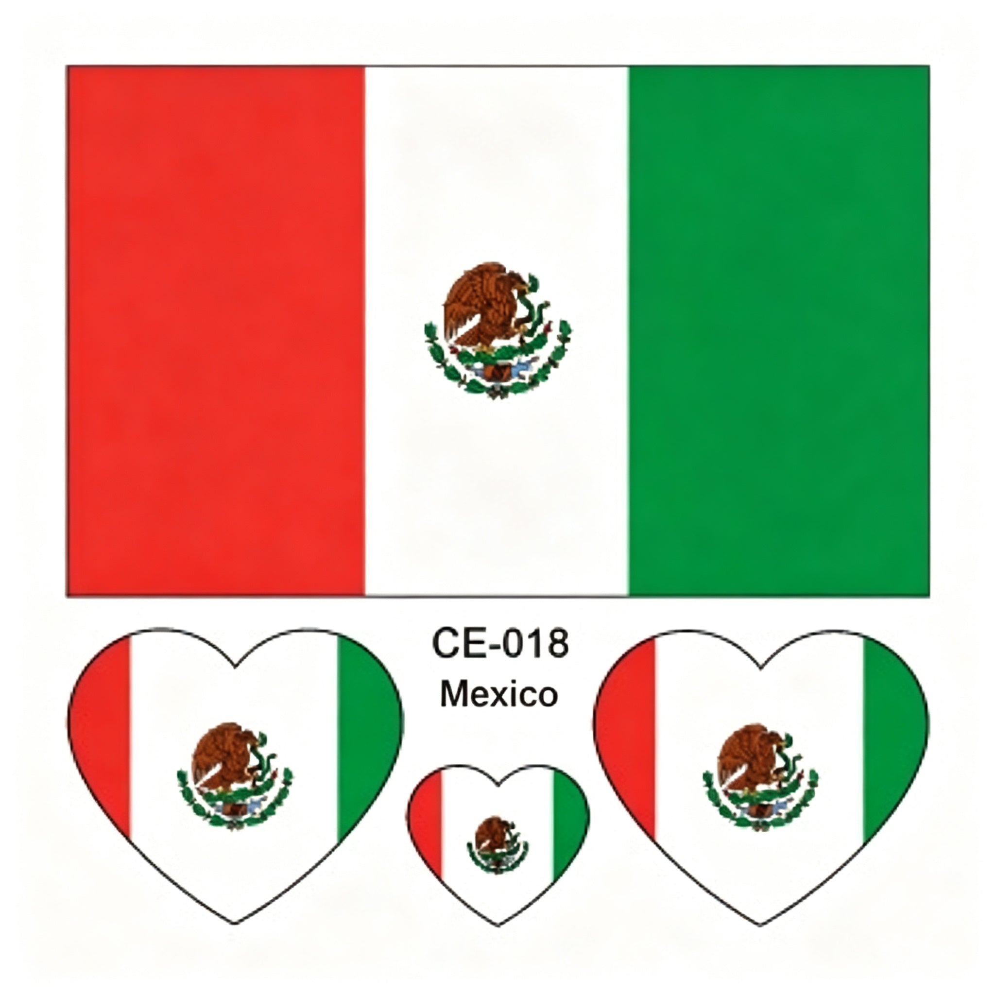 RCT Country Flag Waterproof Temporary Tattoos | Heart-Shaped Face Stickers for Sports & Fan Events
