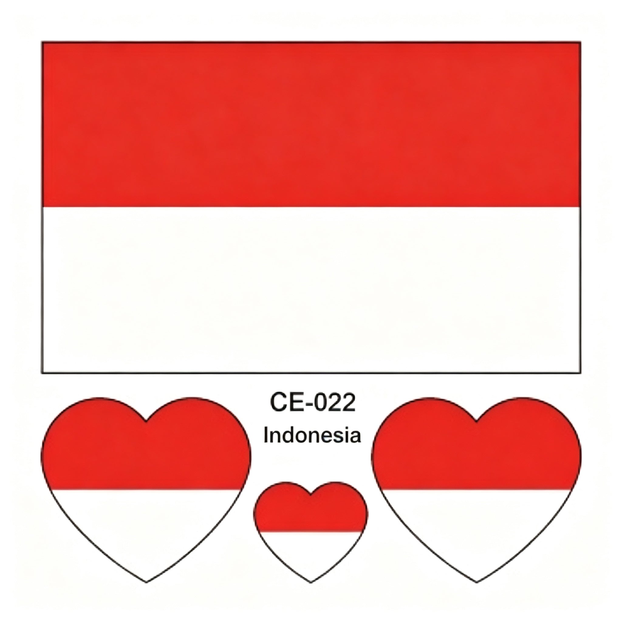 RCT Country Flag Waterproof Temporary Tattoos | Heart-Shaped Face Stickers for Sports & Fan Events