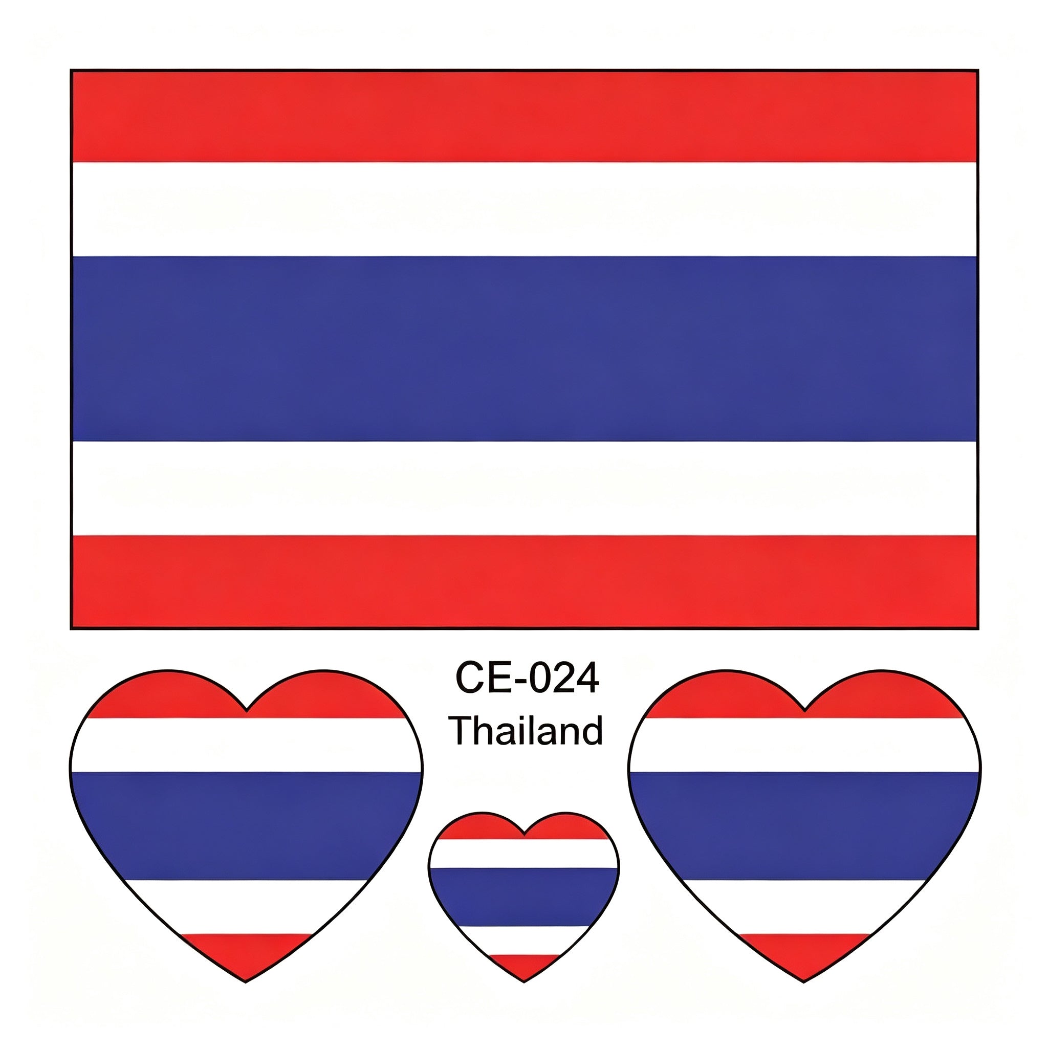 RCT Country Flag Waterproof Temporary Tattoos | Heart-Shaped Face Stickers for Sports & Fan Events