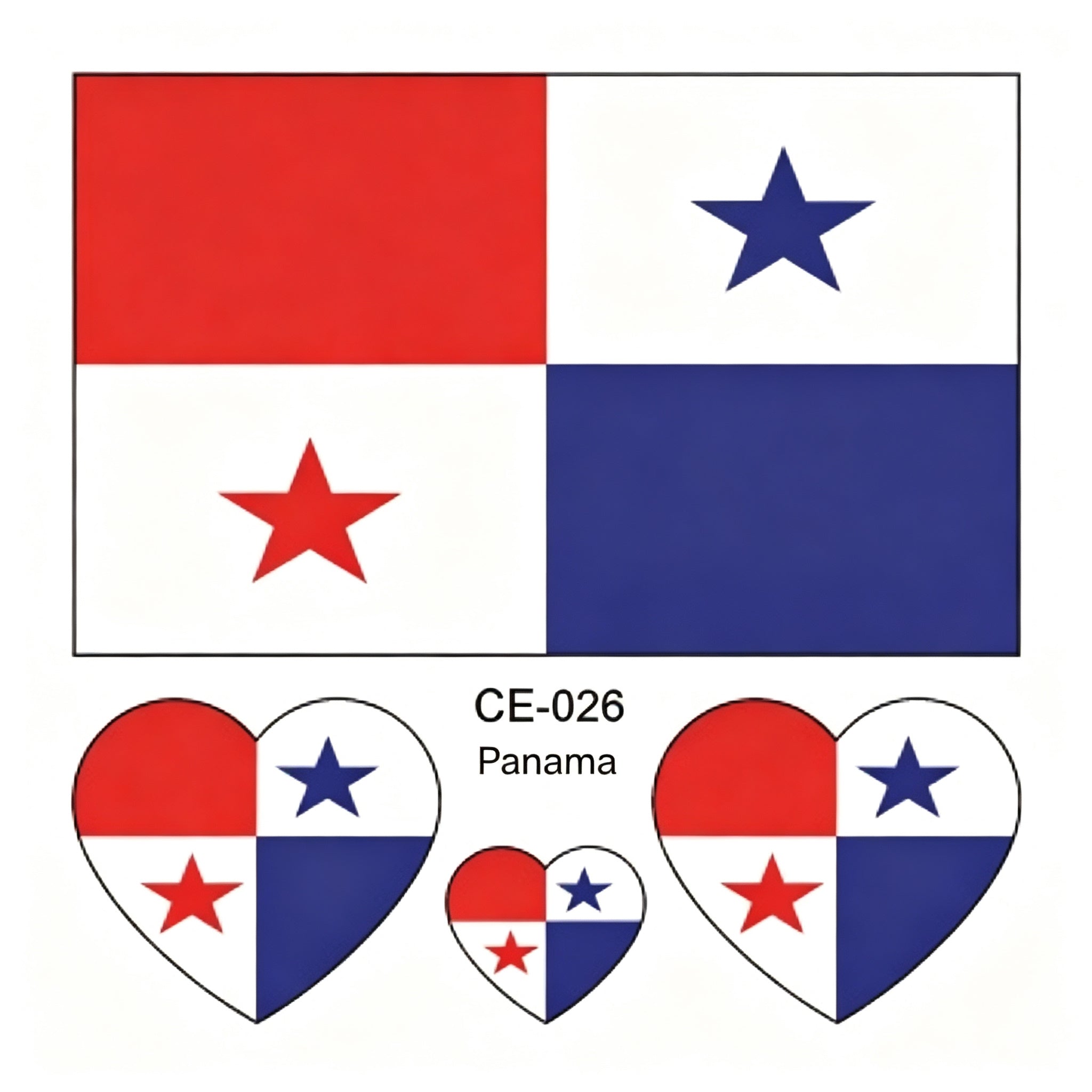 RCT Country Flag Waterproof Temporary Tattoos | Heart-Shaped Face Stickers for Sports & Fan Events