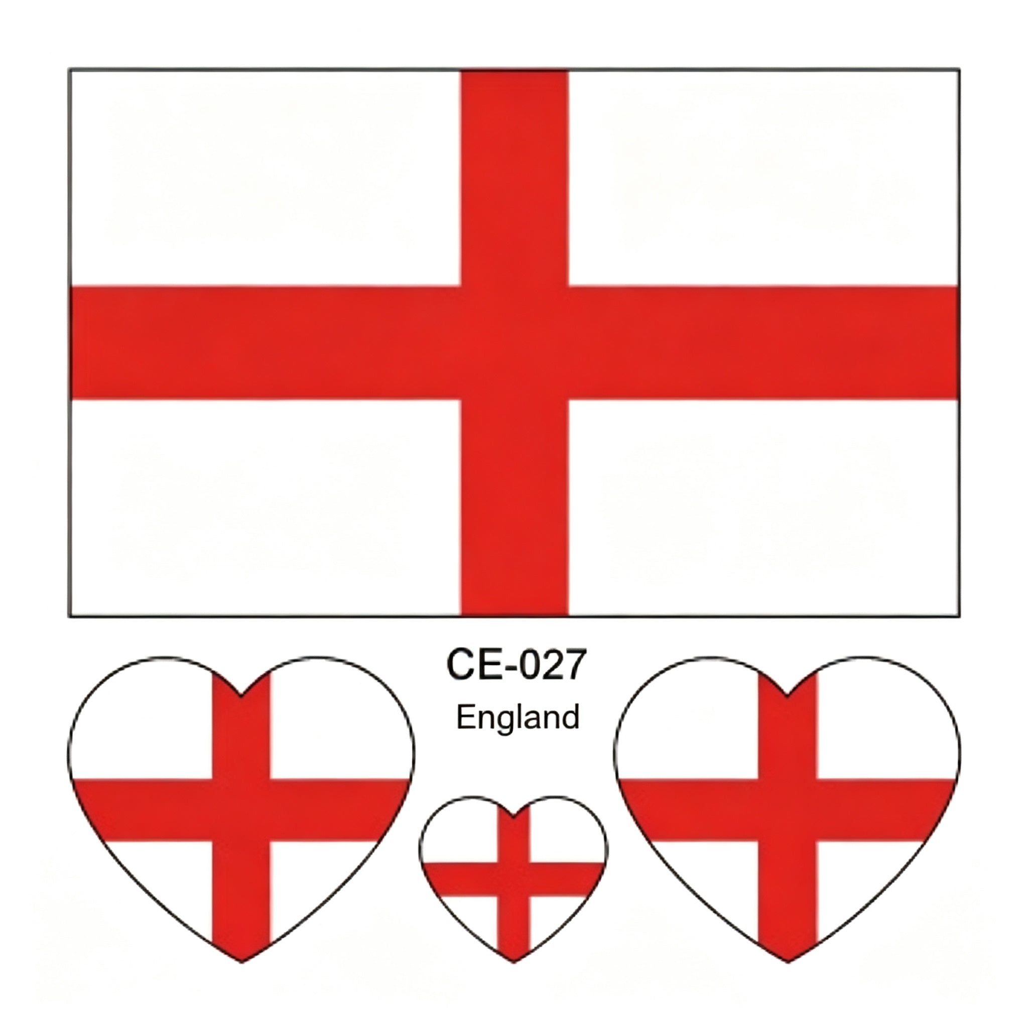 RCT Country Flag Waterproof Temporary Tattoos | Heart-Shaped Face Stickers for Sports & Fan Events