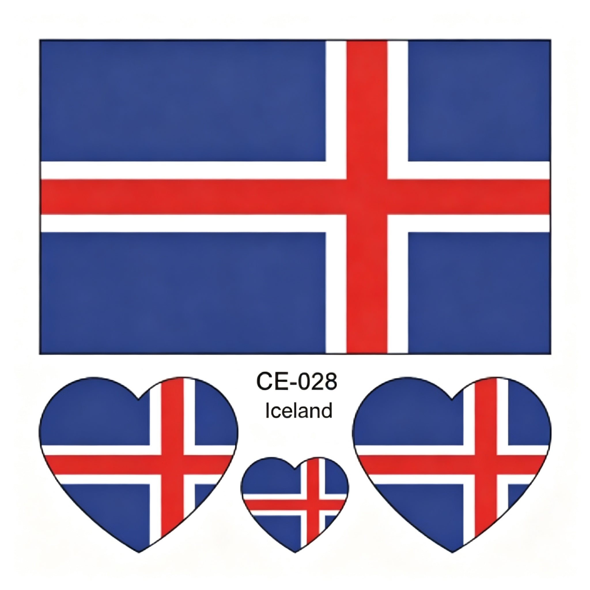 RCT Country Flag Waterproof Temporary Tattoos | Heart-Shaped Face Stickers for Sports & Fan Events