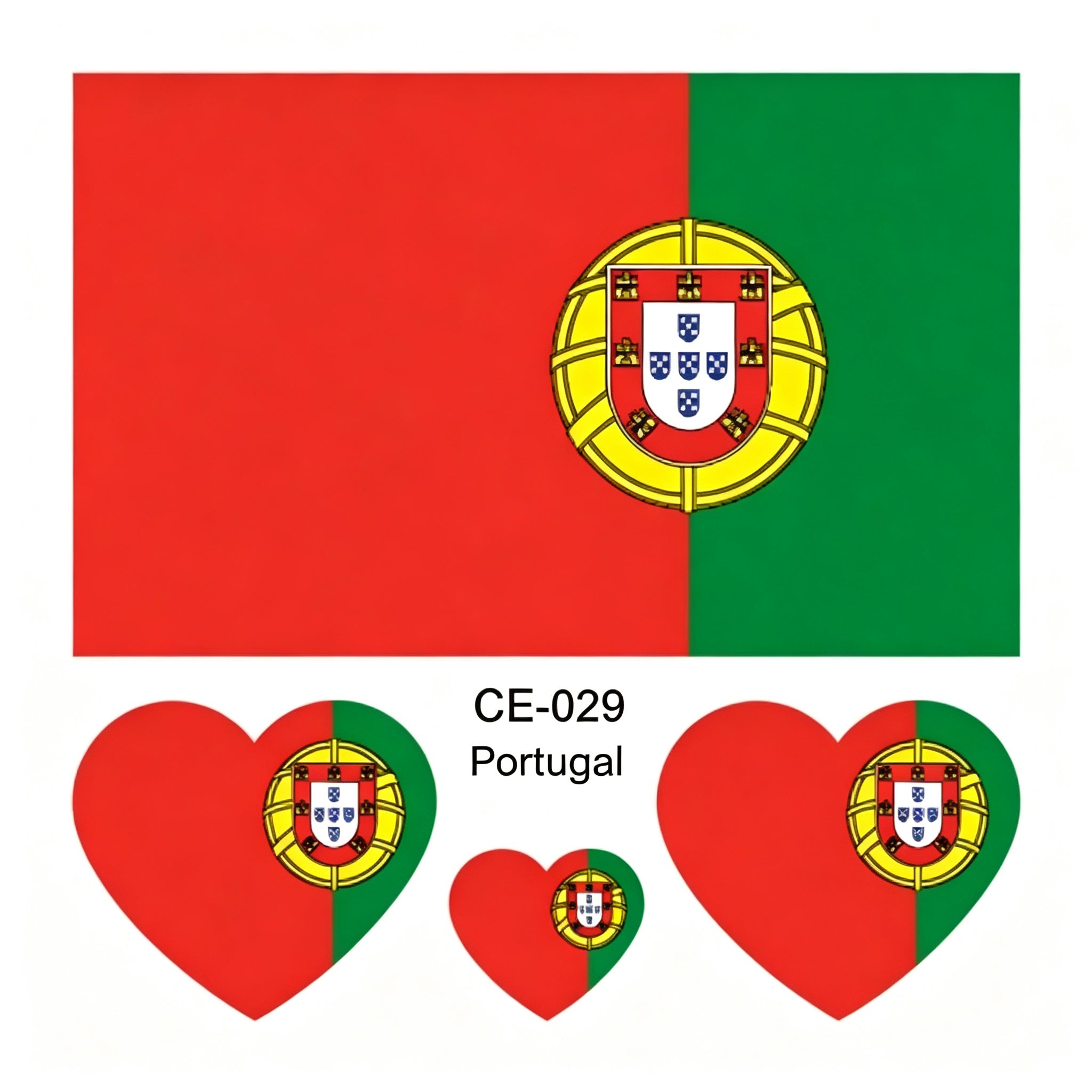 RCT Country Flag Waterproof Temporary Tattoos | Heart-Shaped Face Stickers for Sports & Fan Events