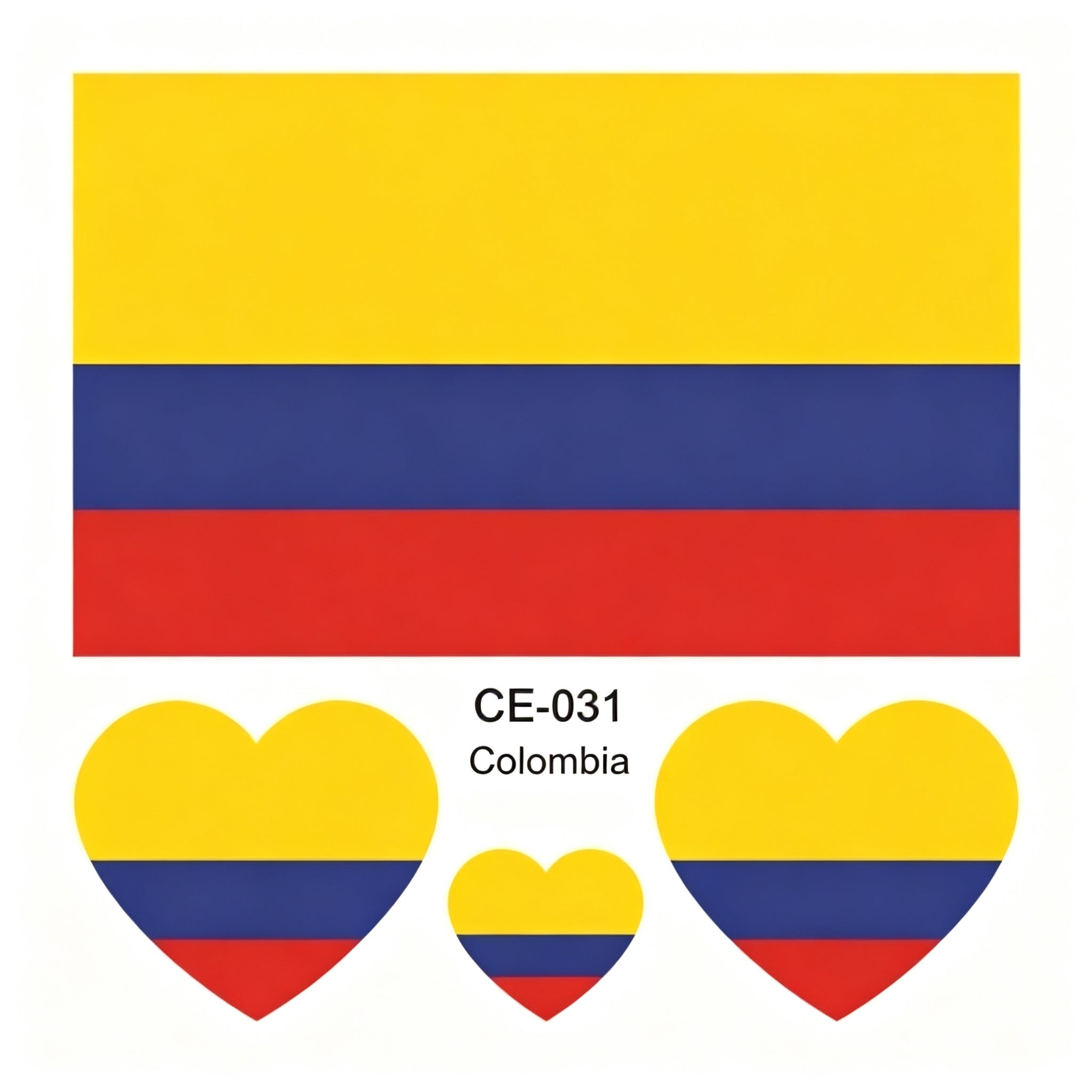 RCT Country Flag Waterproof Temporary Tattoos | Heart-Shaped Face Stickers for Sports & Fan Events