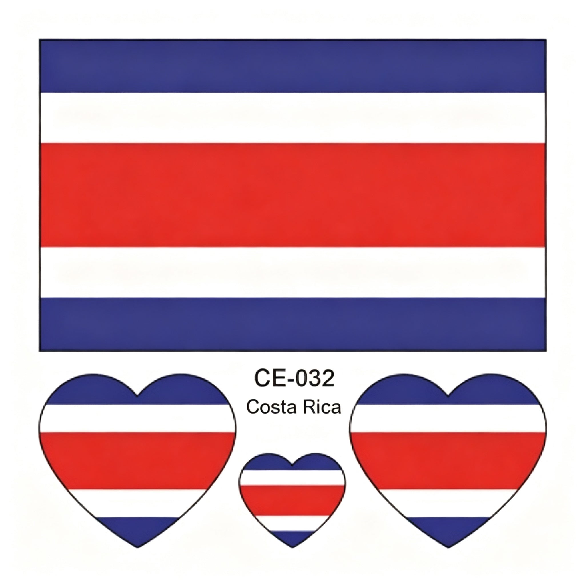 RCT Country Flag Waterproof Temporary Tattoos | Heart-Shaped Face Stickers for Sports & Fan Events