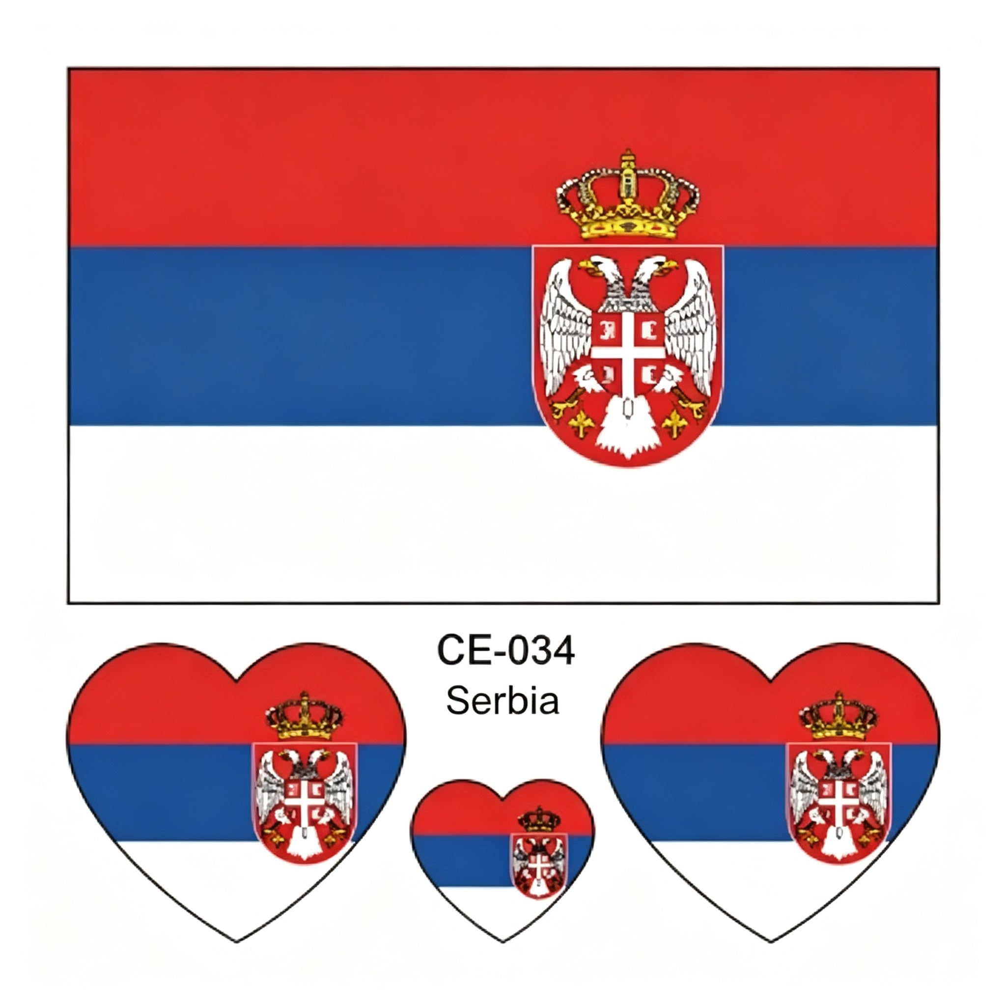 RCT Country Flag Waterproof Temporary Tattoos | Heart-Shaped Face Stickers for Sports & Fan Events
