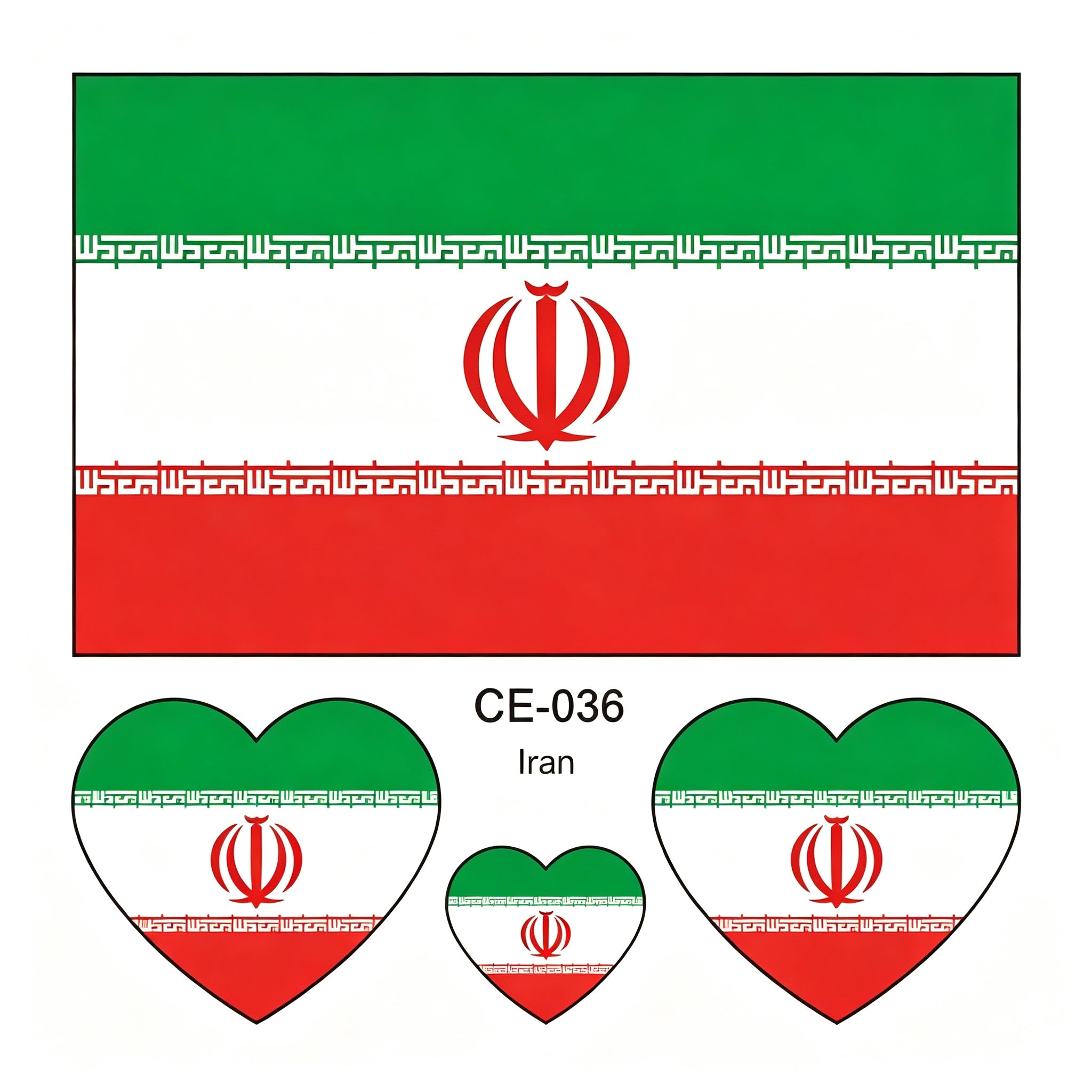 RCT Country Flag Waterproof Temporary Tattoos | Heart-Shaped Face Stickers for Sports & Fan Events