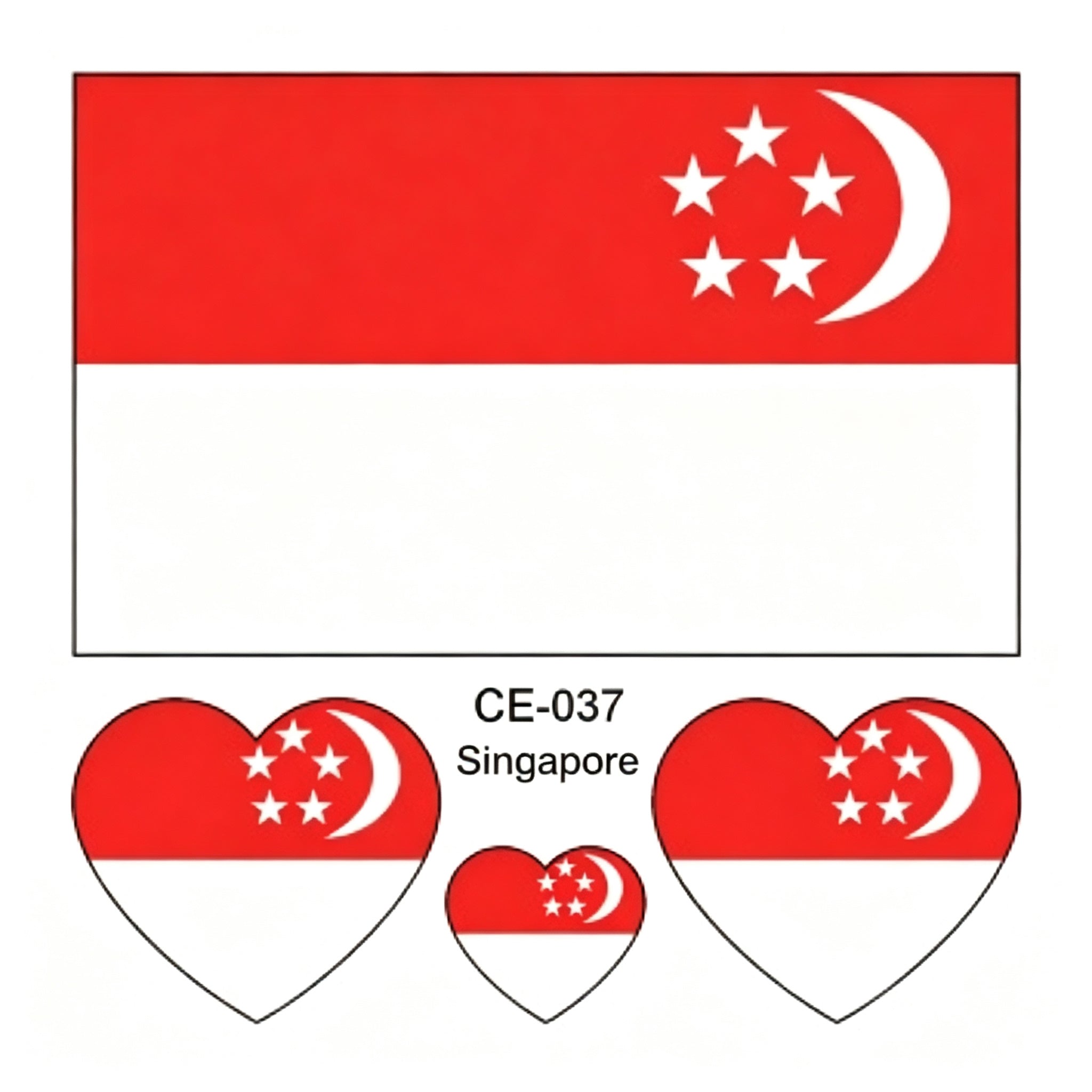 RCT Country Flag Waterproof Temporary Tattoos | Heart-Shaped Face Stickers for Sports & Fan Events