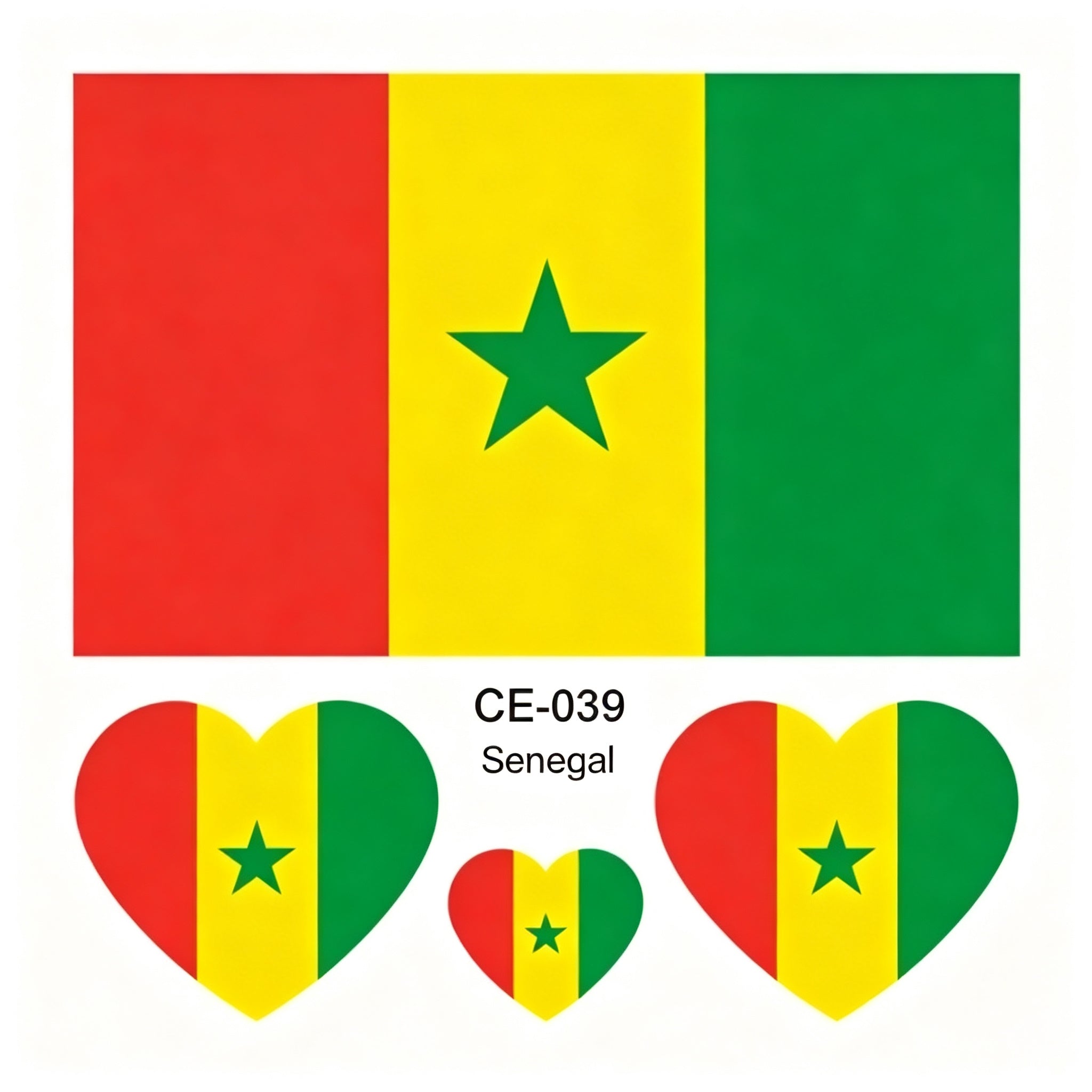 RCT Country Flag Waterproof Temporary Tattoos | Heart-Shaped Face Stickers for Sports & Fan Events