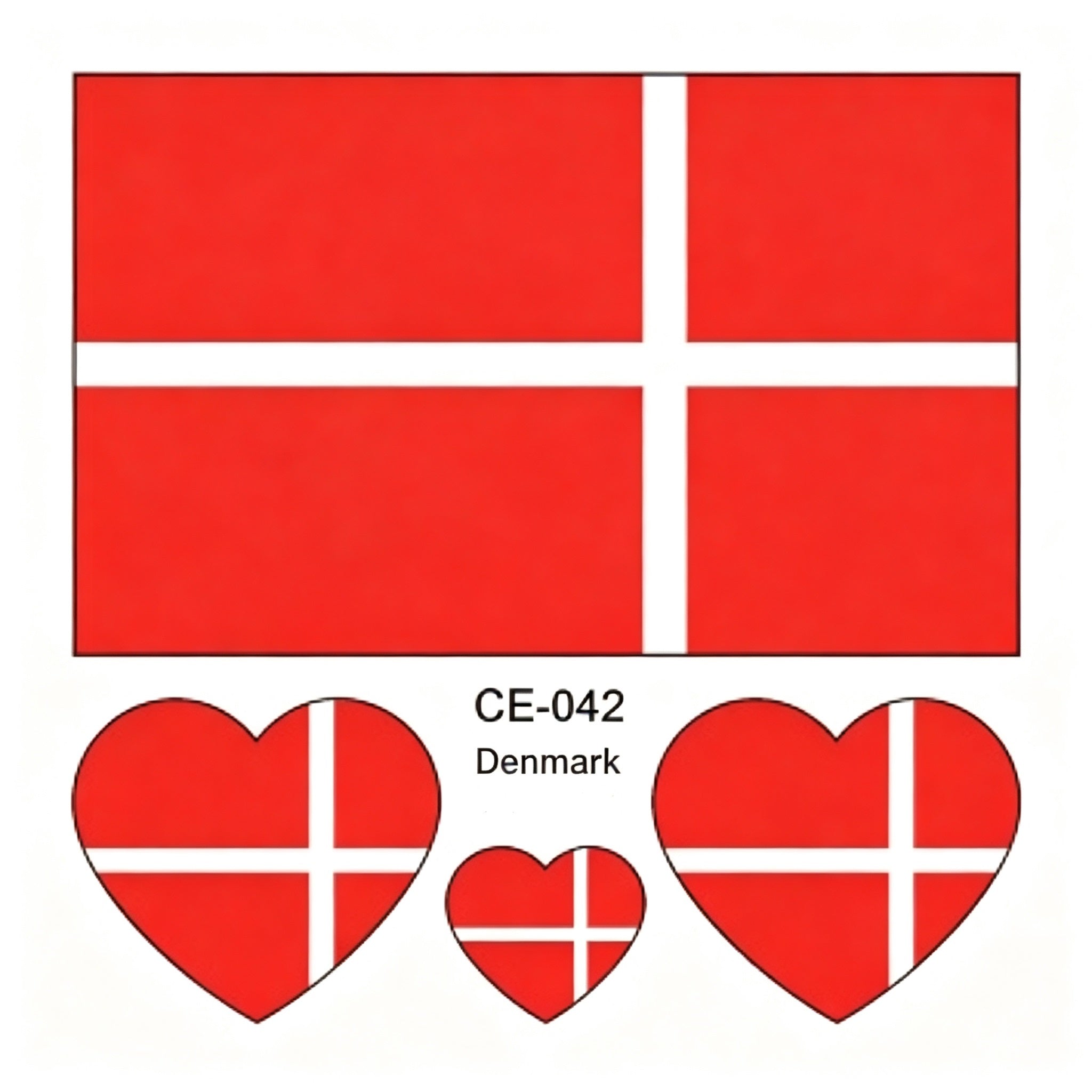 RCT Country Flag Waterproof Temporary Tattoos | Heart-Shaped Face Stickers for Sports & Fan Events