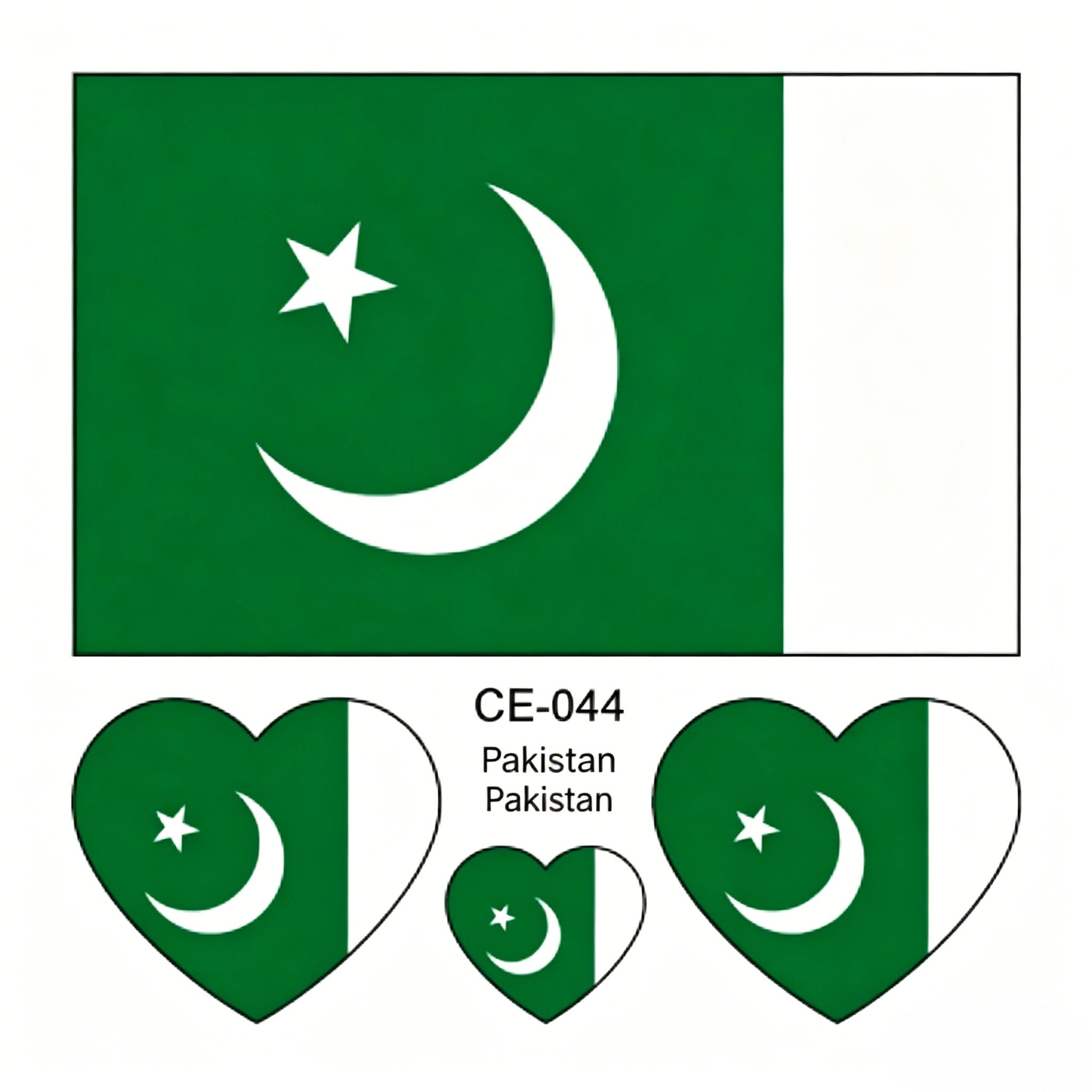 RCT Country Flag Waterproof Temporary Tattoos | Heart-Shaped Face Stickers for Sports & Fan Events