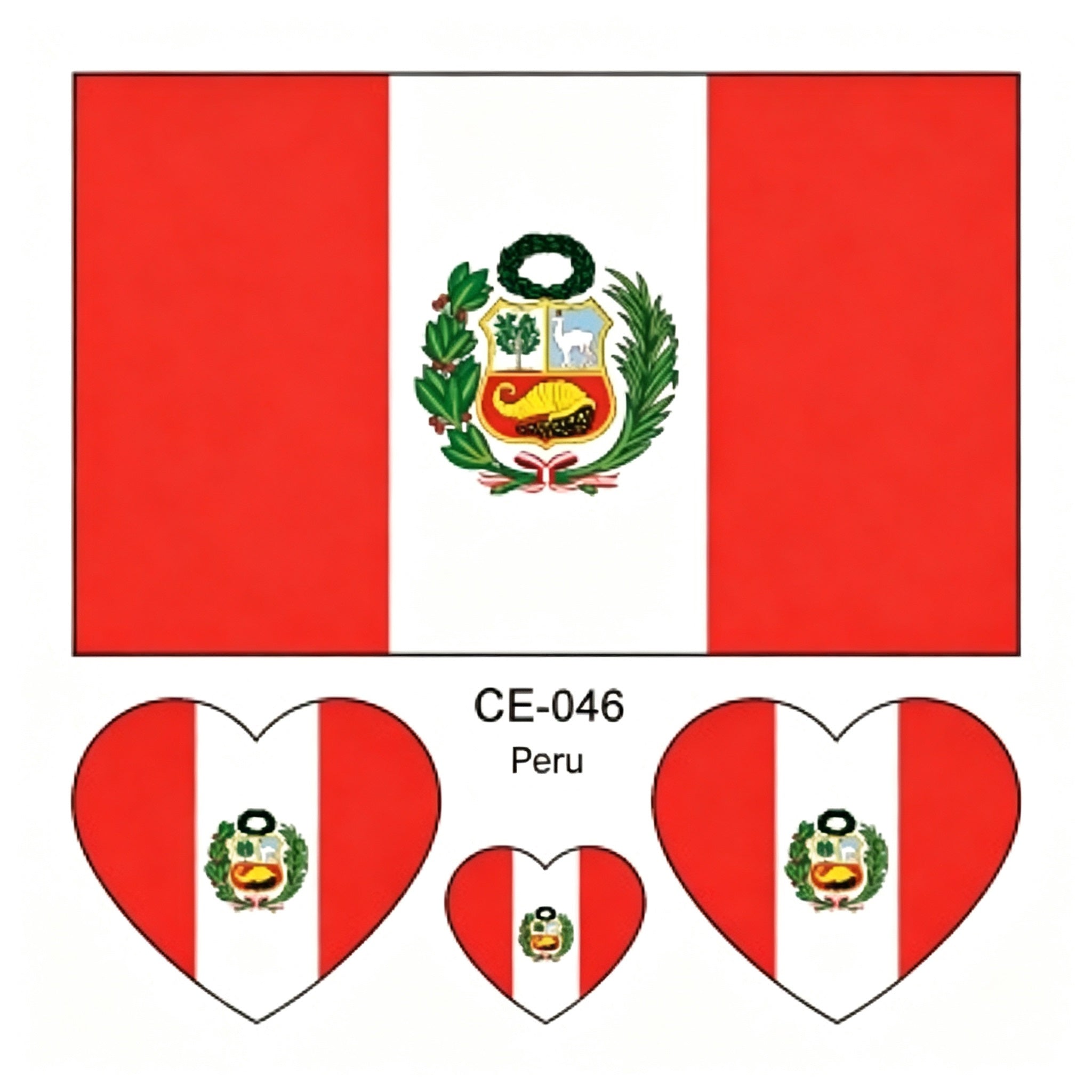 RCT Country Flag Waterproof Temporary Tattoos | Heart-Shaped Face Stickers for Sports & Fan Events