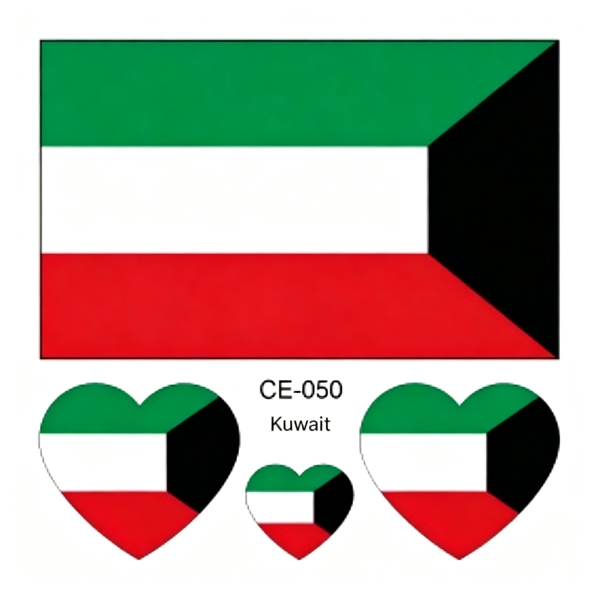 RCT Country Flag Waterproof Temporary Tattoos | Heart-Shaped Face Stickers for Sports & Fan Events