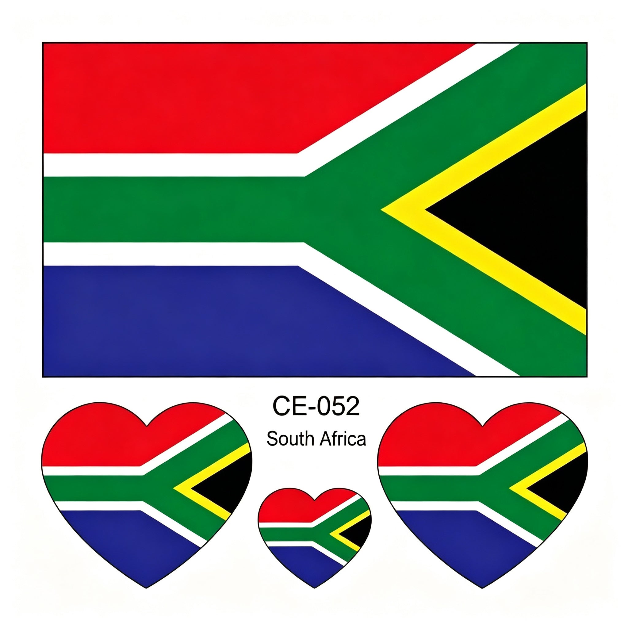RCT Country Flag Waterproof Temporary Tattoos | Heart-Shaped Face Stickers for Sports & Fan Events