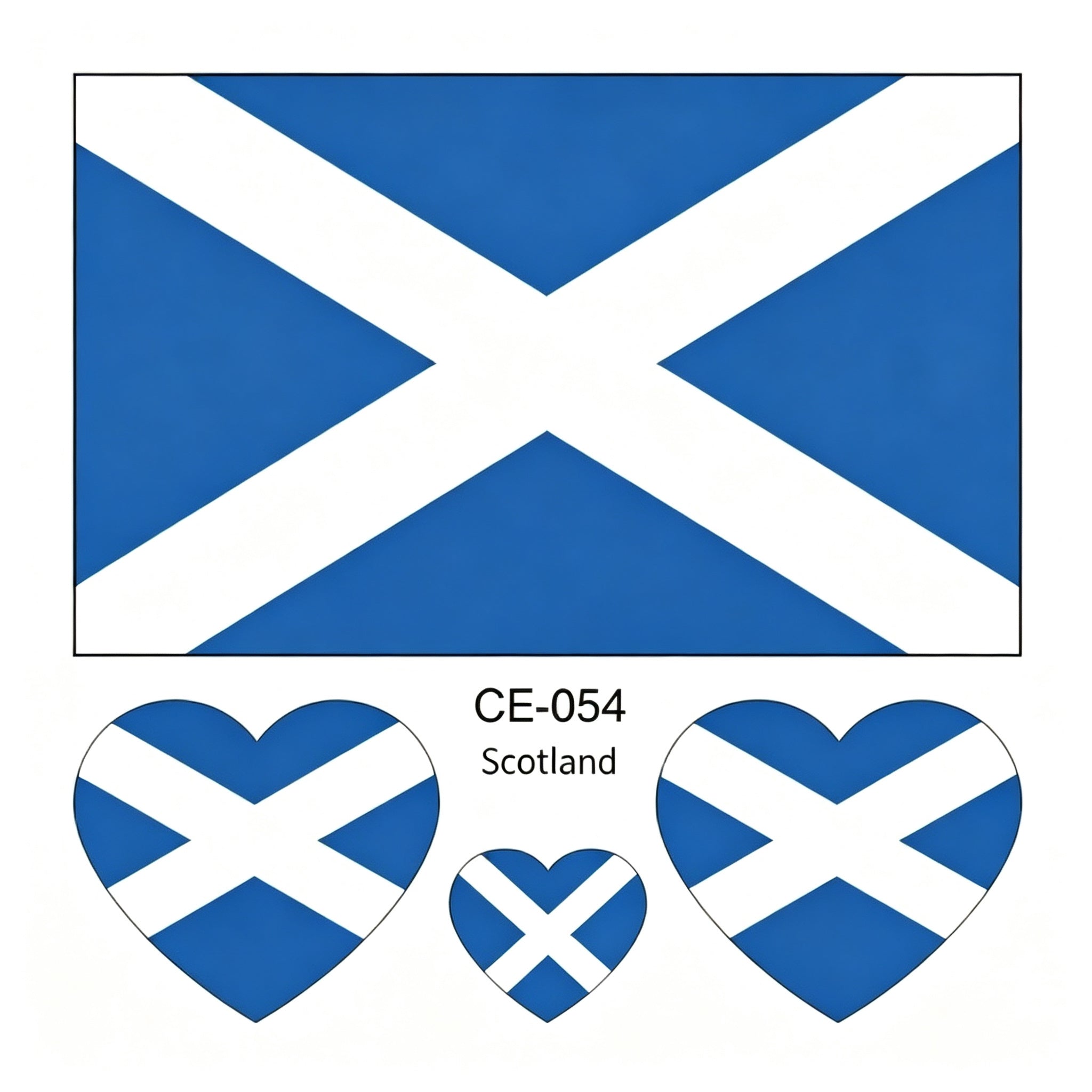 RCT Country Flag Waterproof Temporary Tattoos | Heart-Shaped Face Stickers for Sports & Fan Events