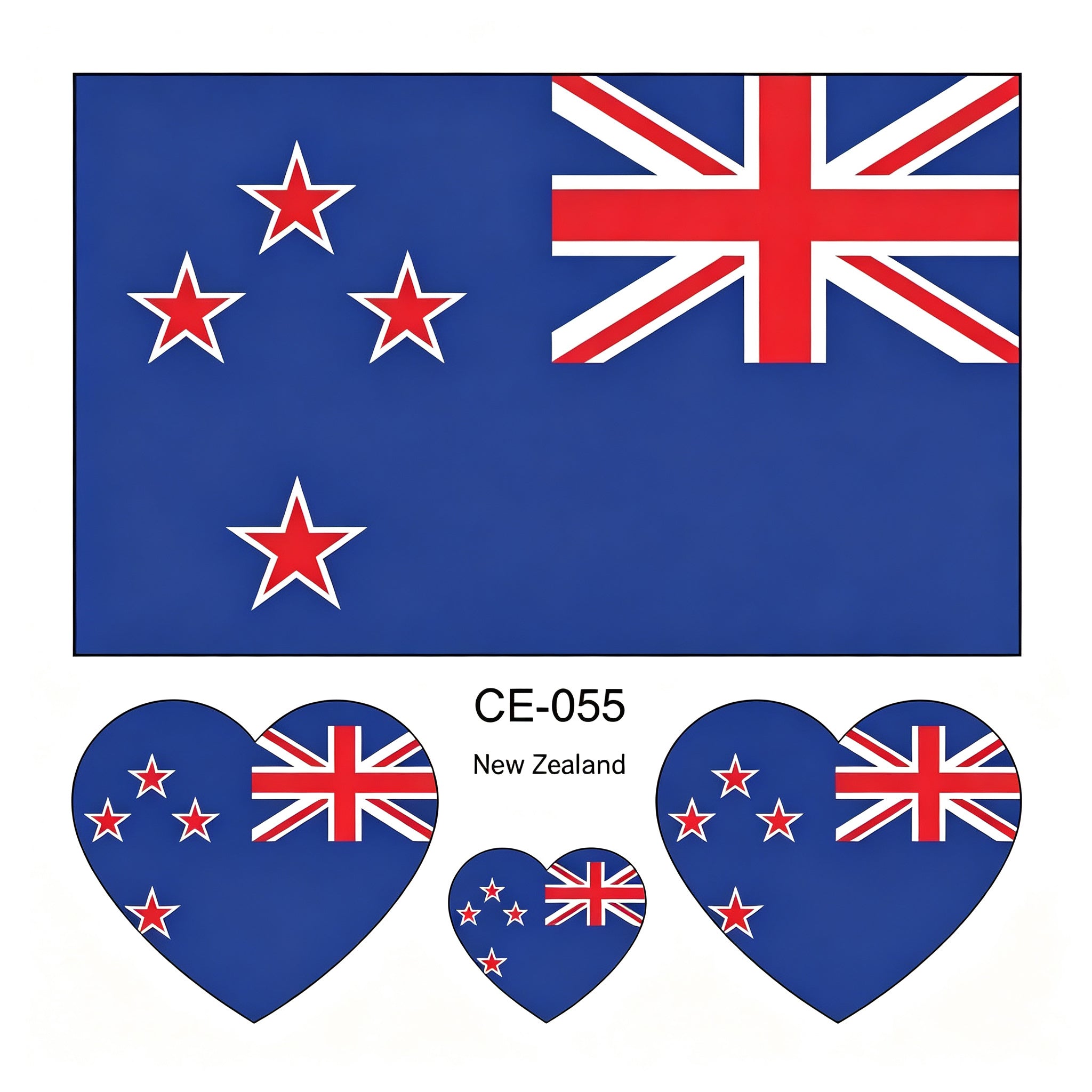 RCT Country Flag Waterproof Temporary Tattoos | Heart-Shaped Face Stickers for Sports & Fan Events