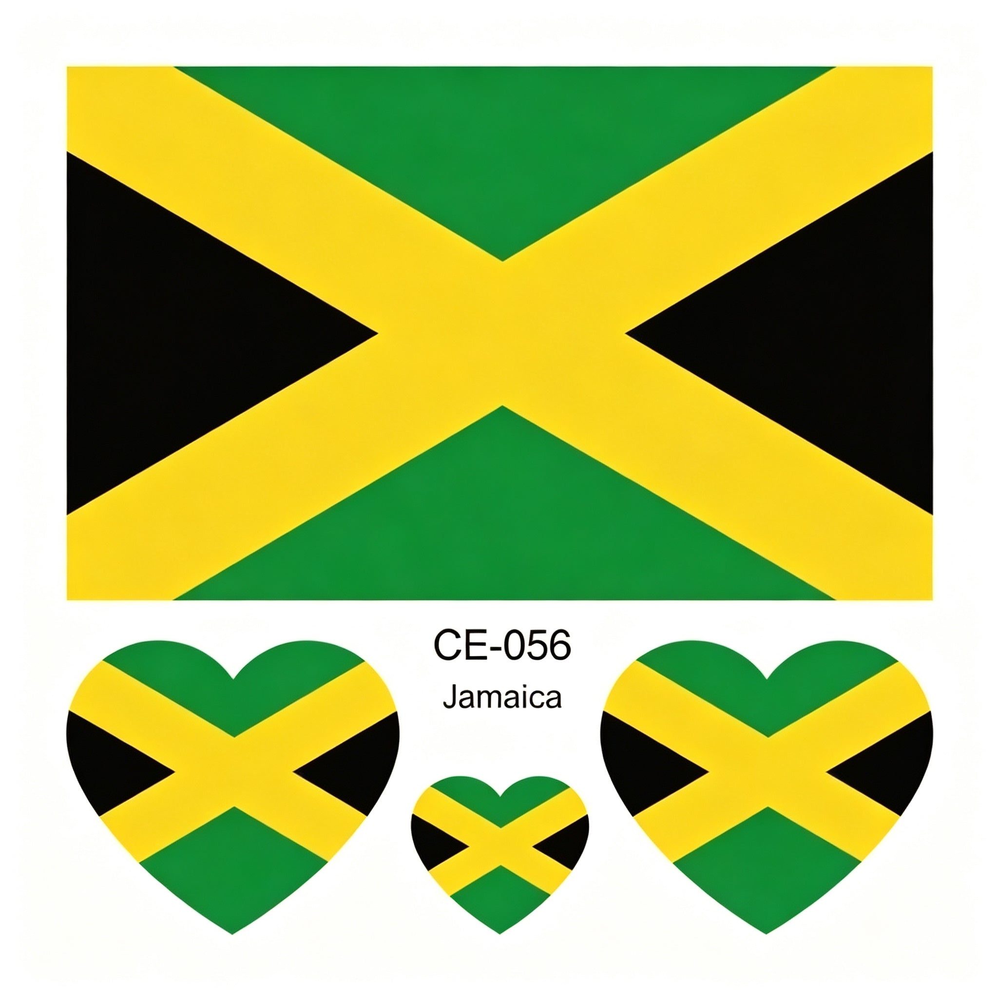 RCT Country Flag Waterproof Temporary Tattoos | Heart-Shaped Face Stickers for Sports & Fan Events
