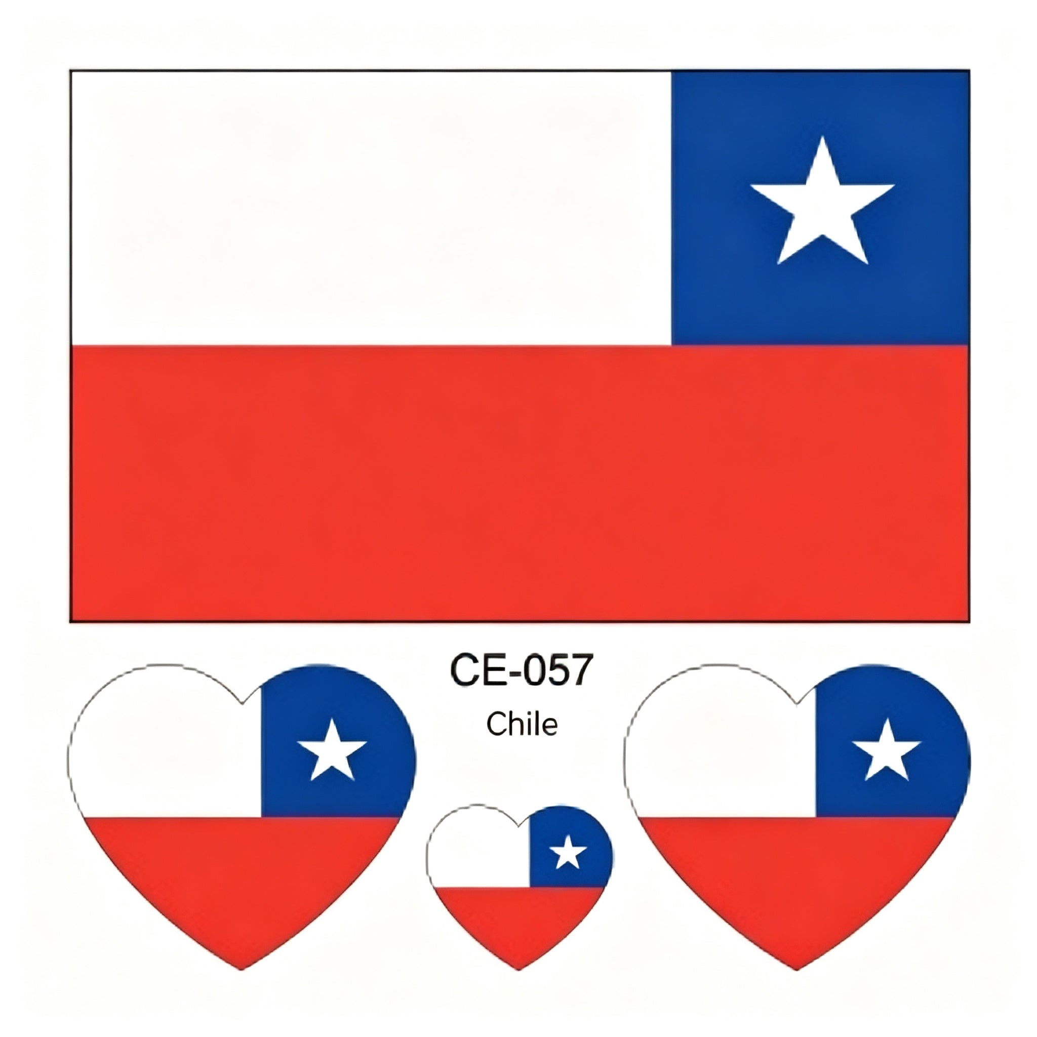 RCT Country Flag Waterproof Temporary Tattoos | Heart-Shaped Face Stickers for Sports & Fan Events