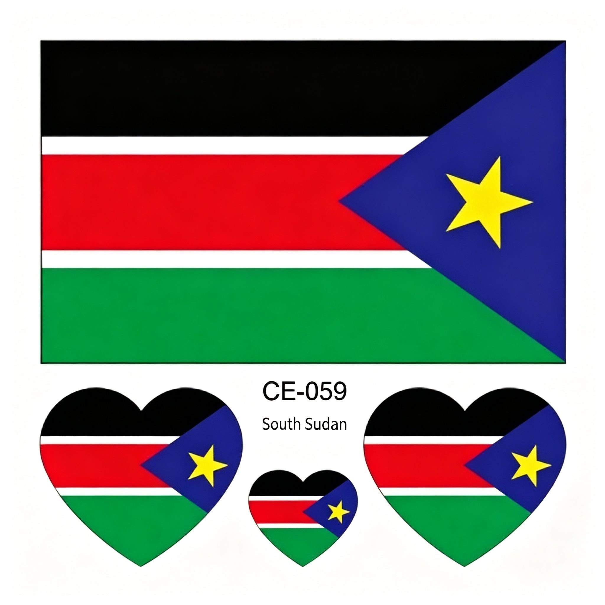 RCT Country Flag Waterproof Temporary Tattoos | Heart-Shaped Face Stickers for Sports & Fan Events