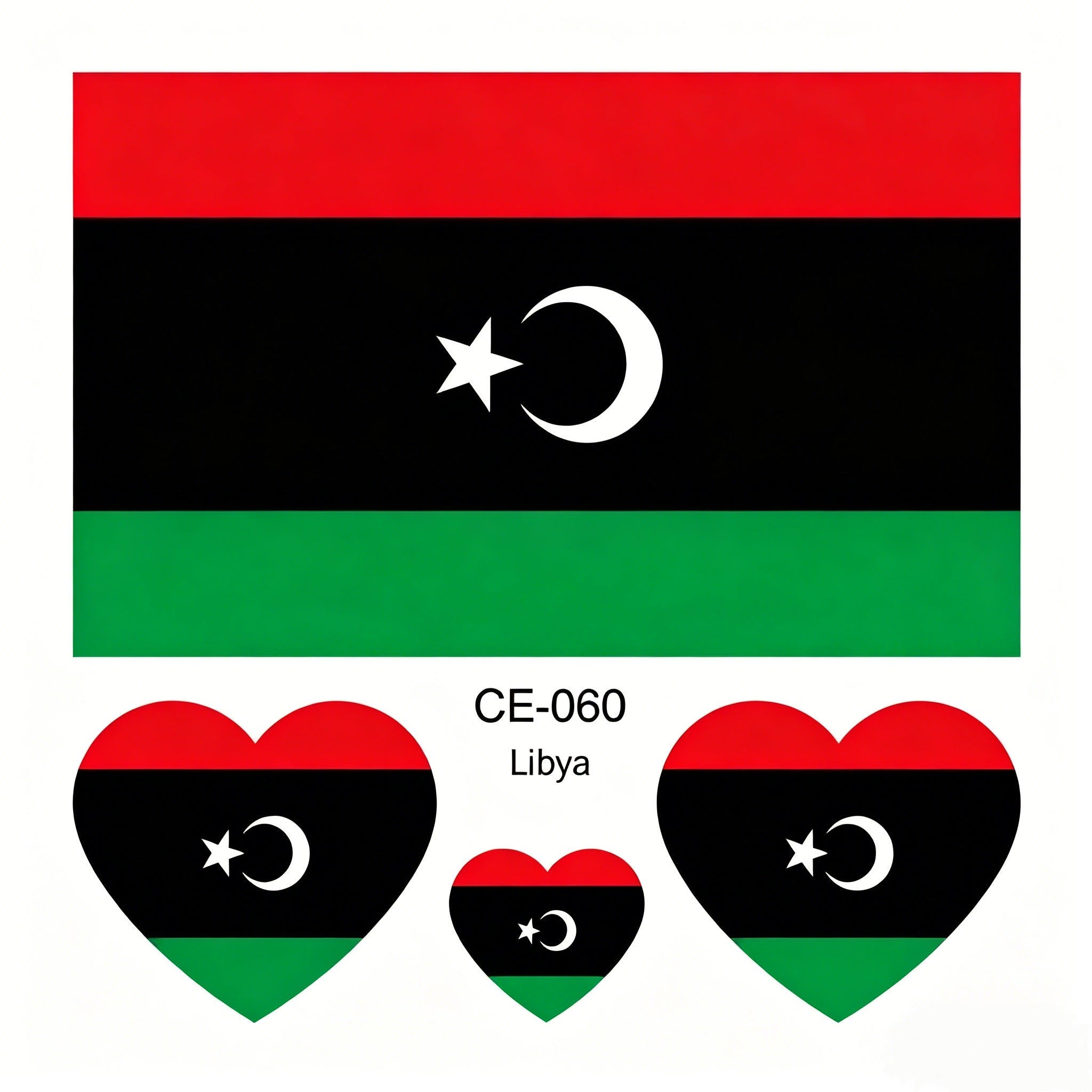 RCT Country Flag Waterproof Temporary Tattoos | Heart-Shaped Face Stickers for Sports & Fan Events