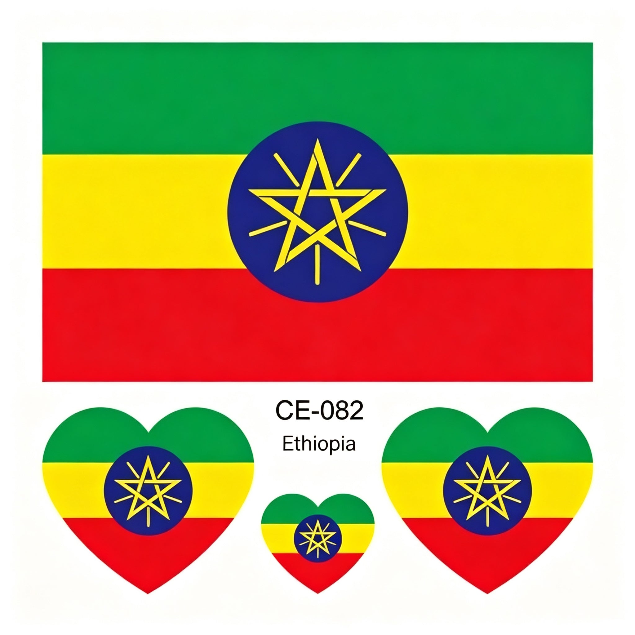 RCT Country Flag Waterproof Temporary Tattoos | Heart-Shaped Face Stickers for Sports & Fan Events