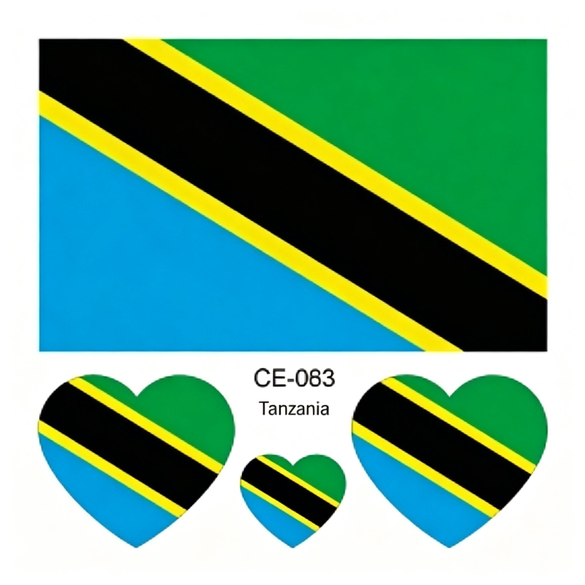 RCT Country Flag Waterproof Temporary Tattoos | Heart-Shaped Face Stickers for Sports & Fan Events