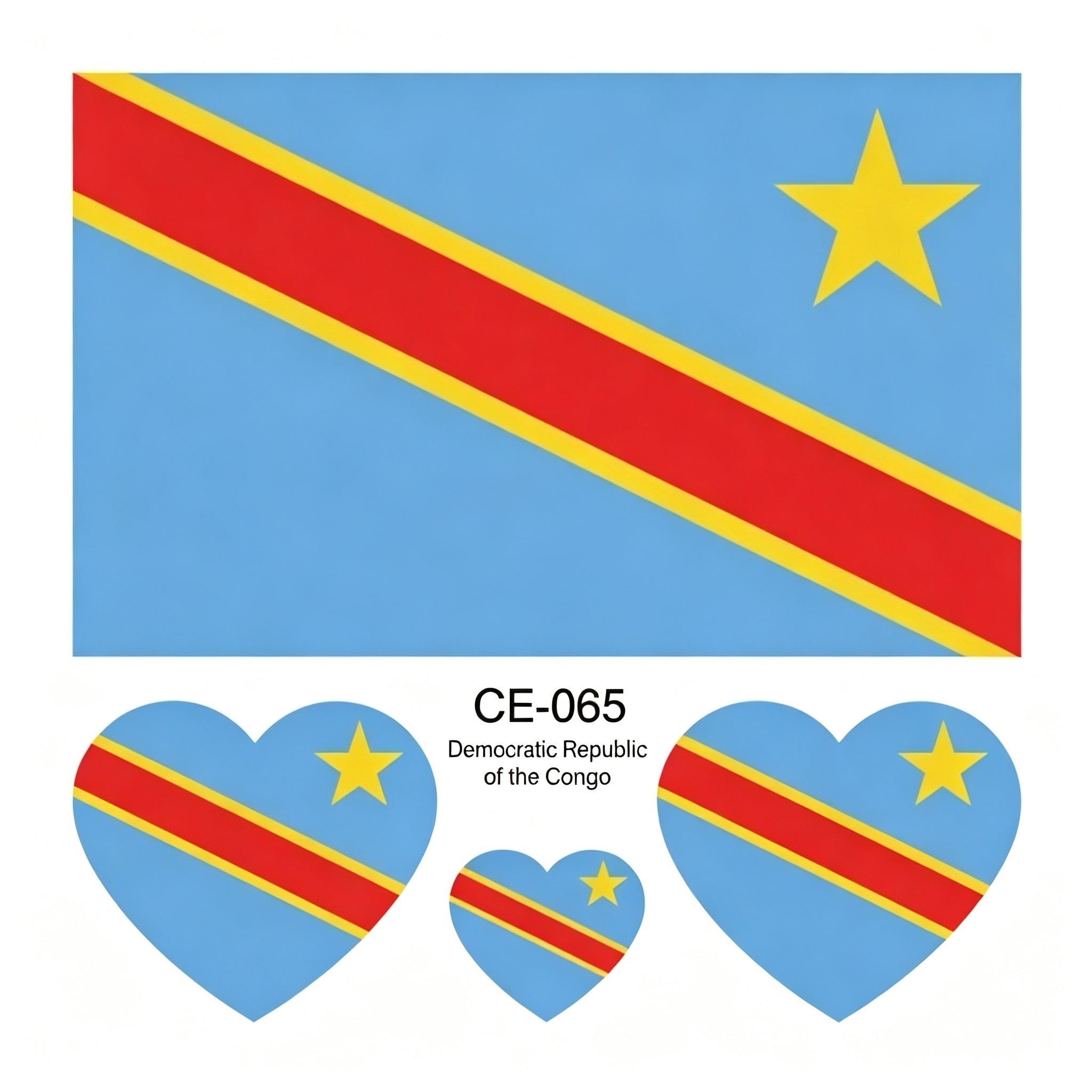RCT Country Flag Waterproof Temporary Tattoos | Heart-Shaped Face Stickers for Sports & Fan Events