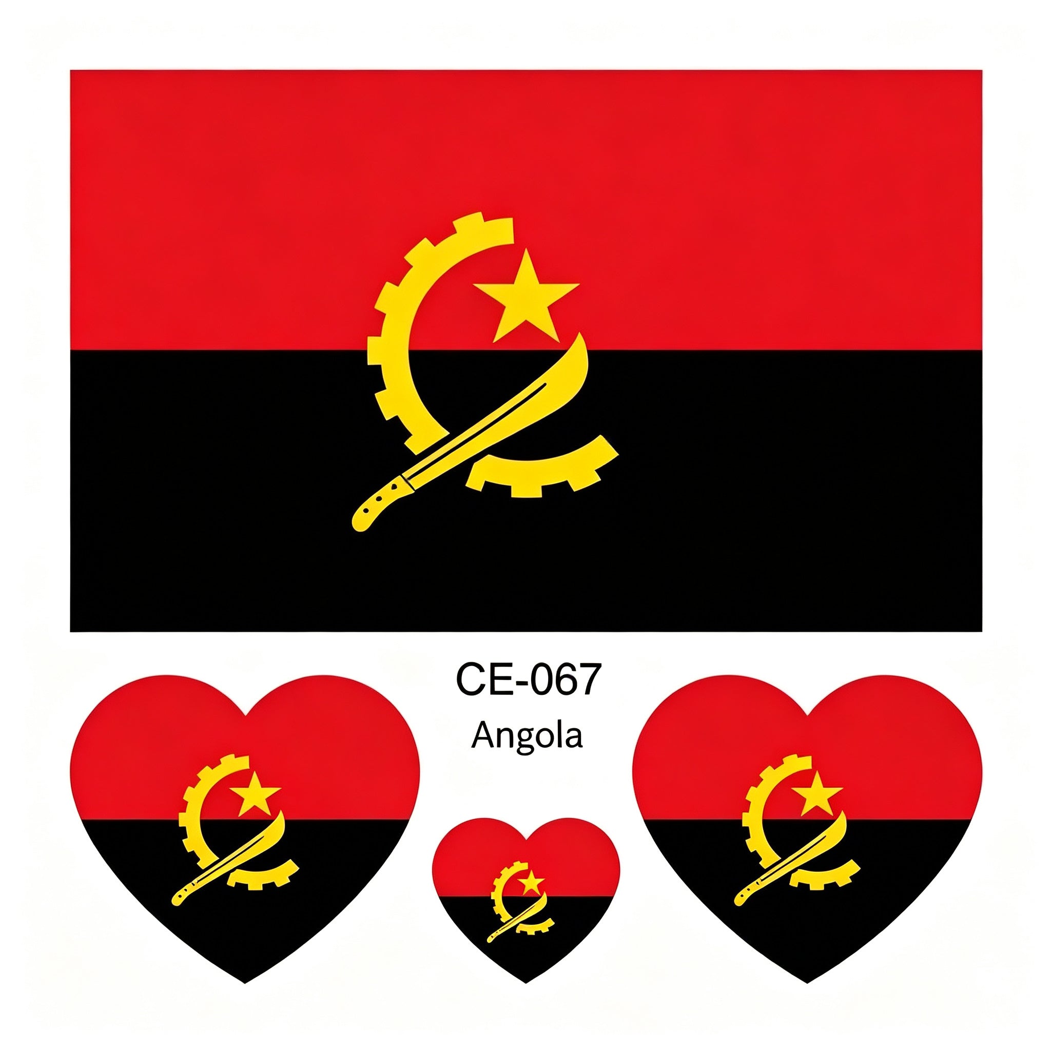RCT Country Flag Waterproof Temporary Tattoos | Heart-Shaped Face Stickers for Sports & Fan Events