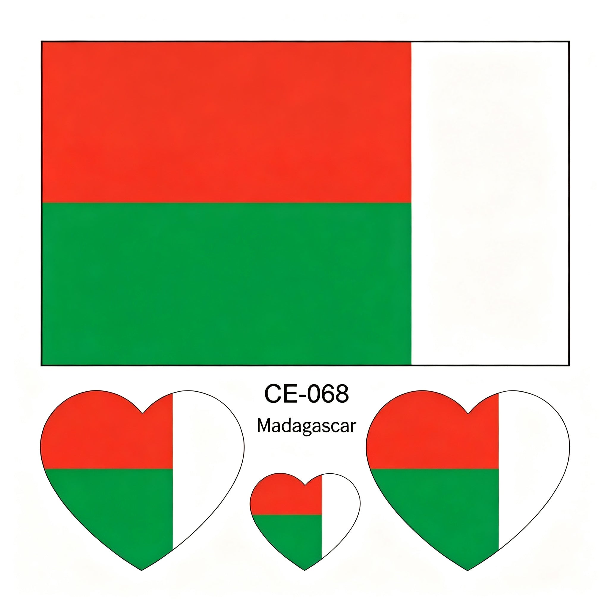 RCT Country Flag Waterproof Temporary Tattoos | Heart-Shaped Face Stickers for Sports & Fan Events
