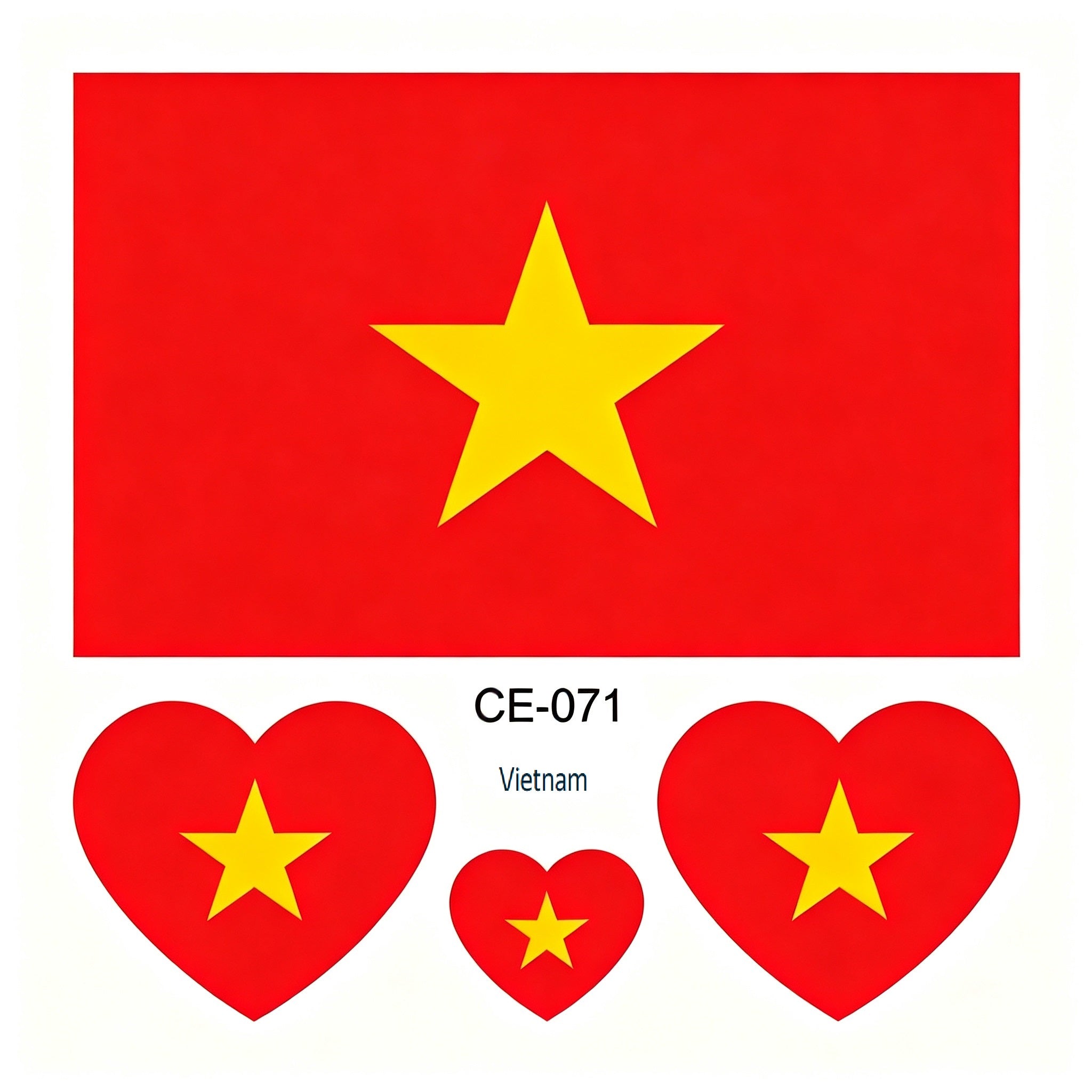 RCT Country Flag Waterproof Temporary Tattoos | Heart-Shaped Face Stickers for Sports & Fan Events