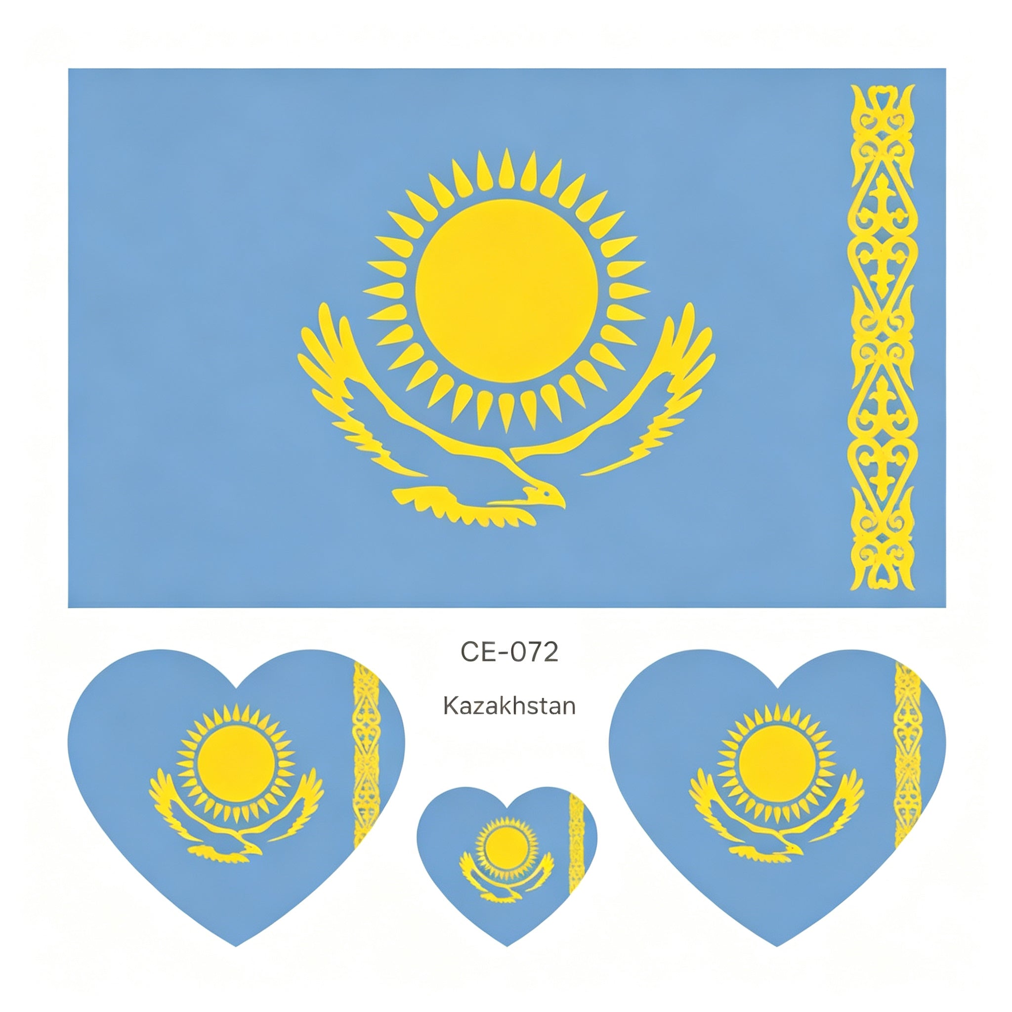 RCT Country Flag Waterproof Temporary Tattoos | Heart-Shaped Face Stickers for Sports & Fan Events