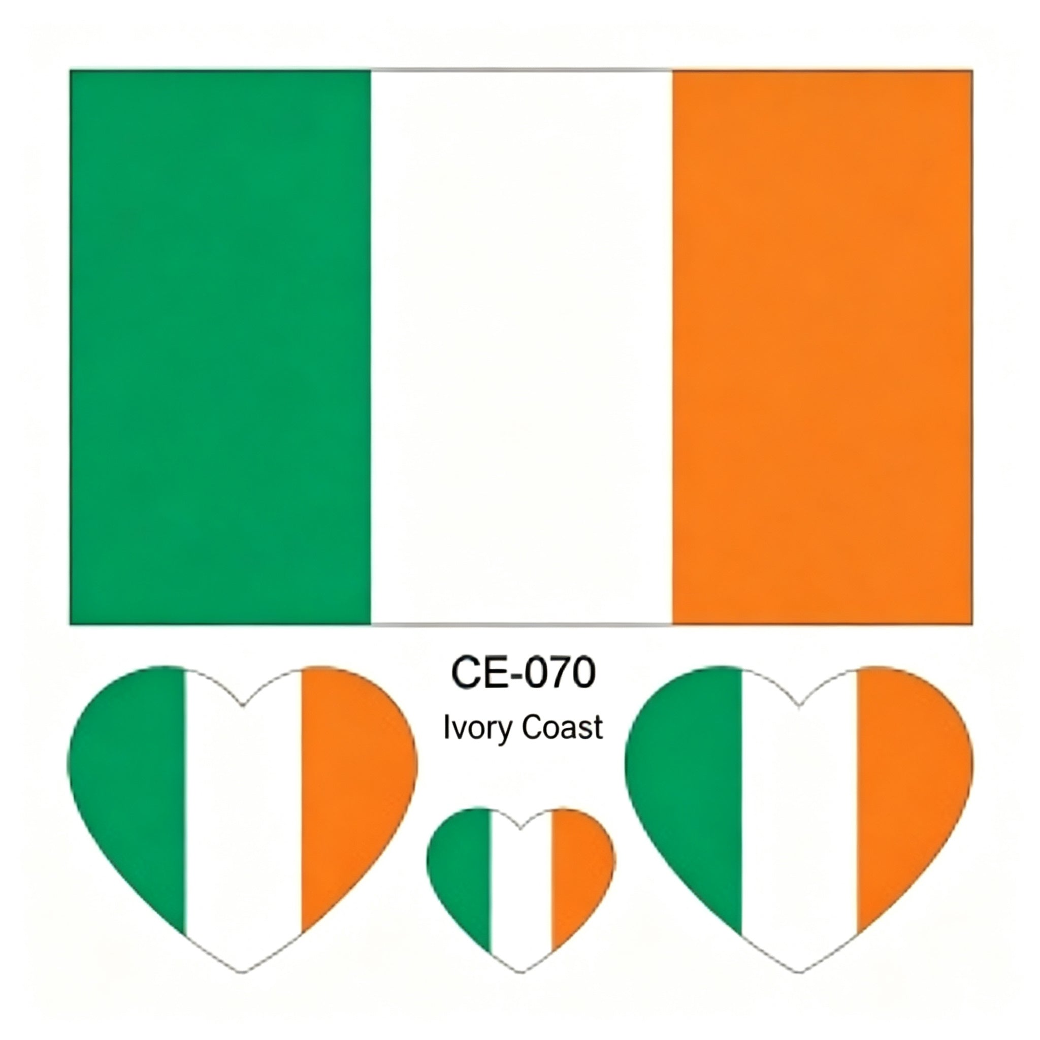 RCT Country Flag Waterproof Temporary Tattoos | Heart-Shaped Face Stickers for Sports & Fan Events