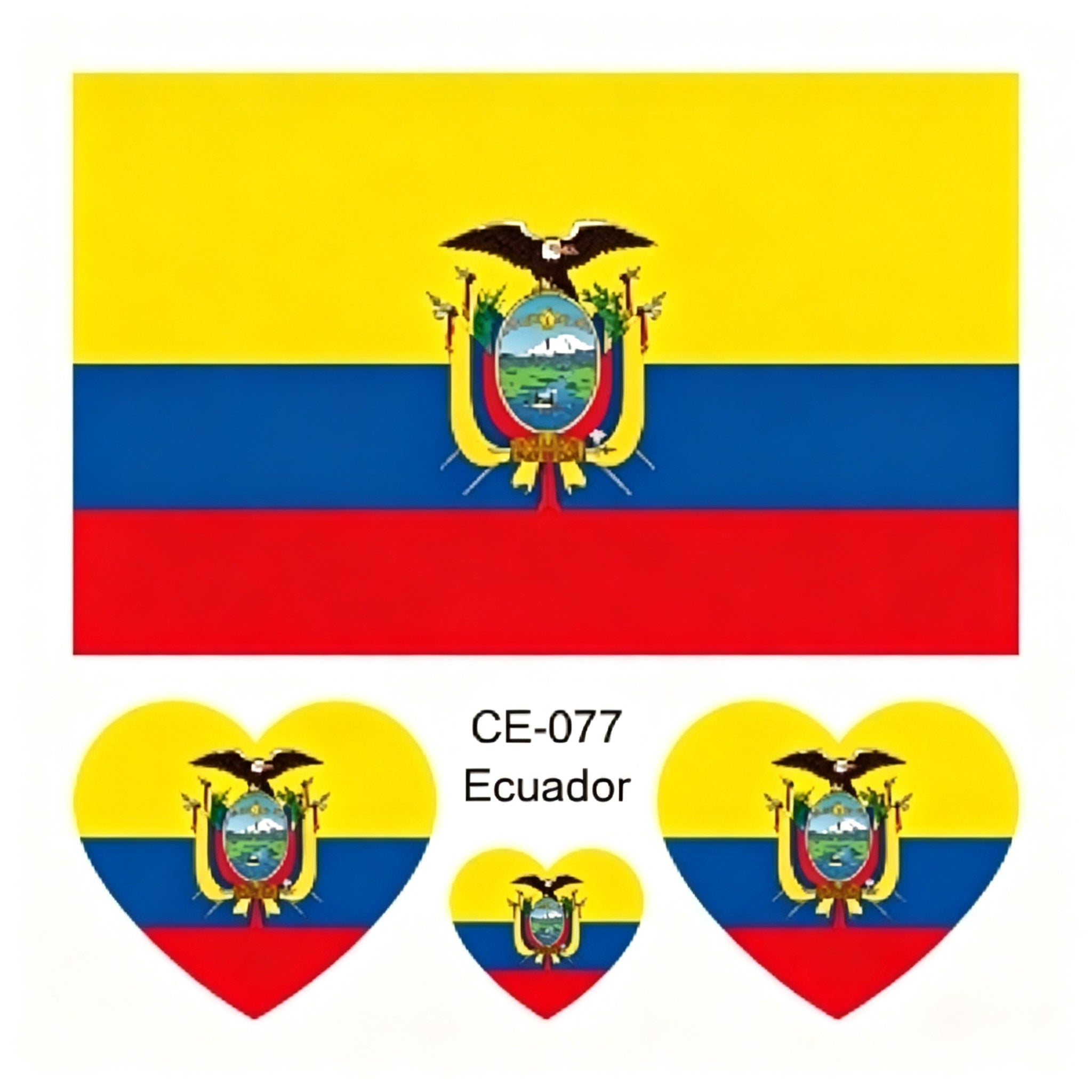 RCT Country Flag Waterproof Temporary Tattoos | Heart-Shaped Face Stickers for Sports & Fan Events