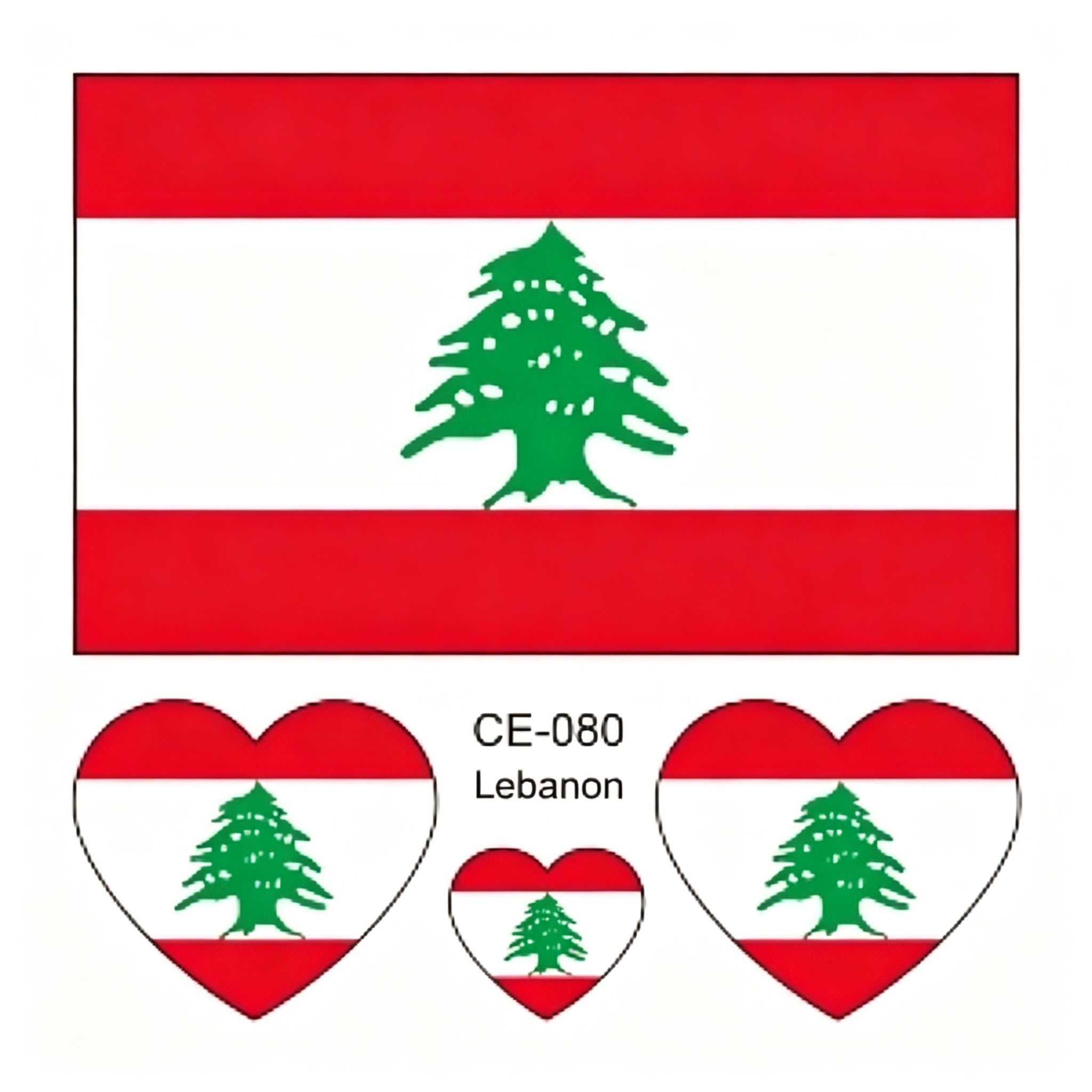 RCT Country Flag Waterproof Temporary Tattoos | Heart-Shaped Face Stickers for Sports & Fan Events