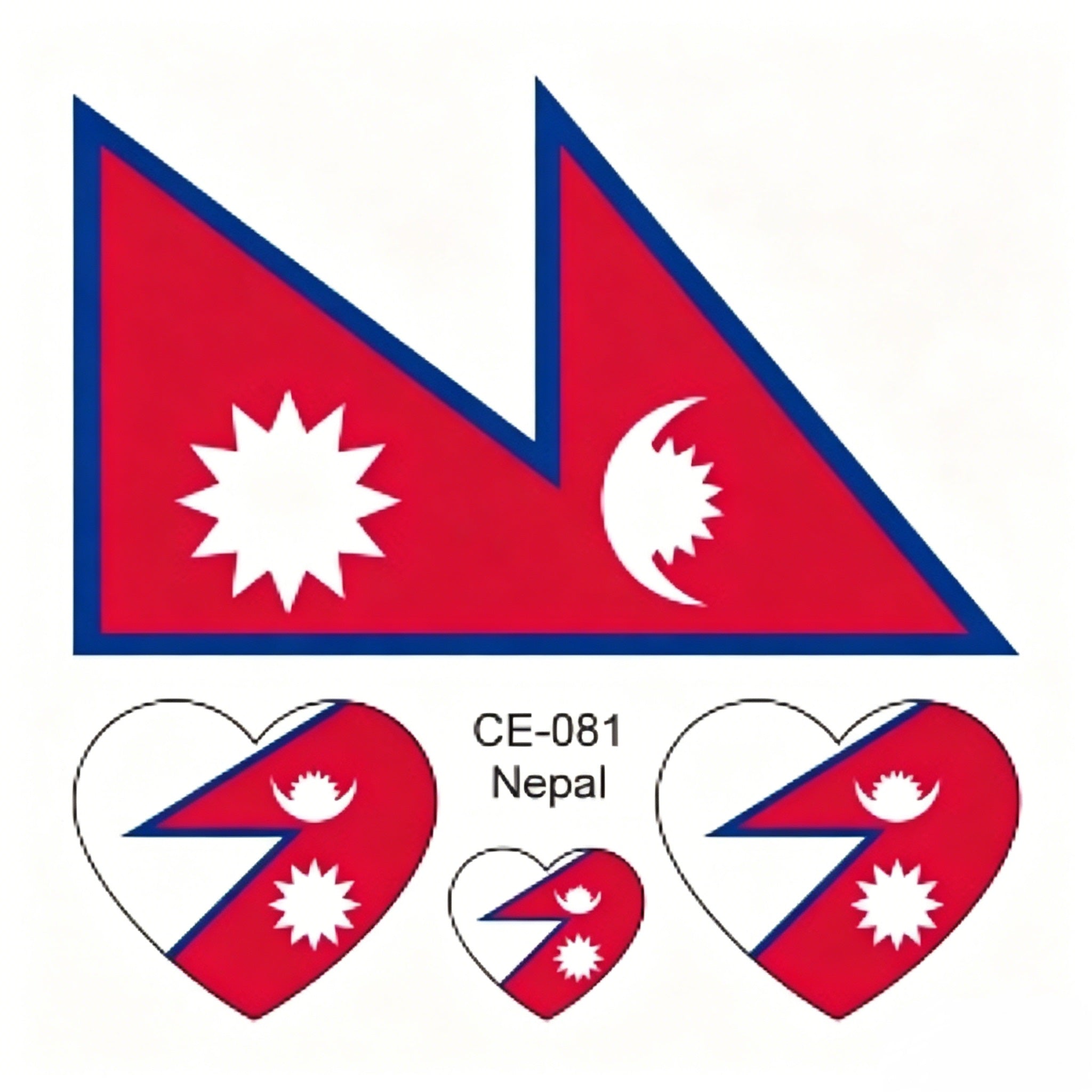 RCT Country Flag Waterproof Temporary Tattoos | Heart-Shaped Face Stickers for Sports & Fan Events