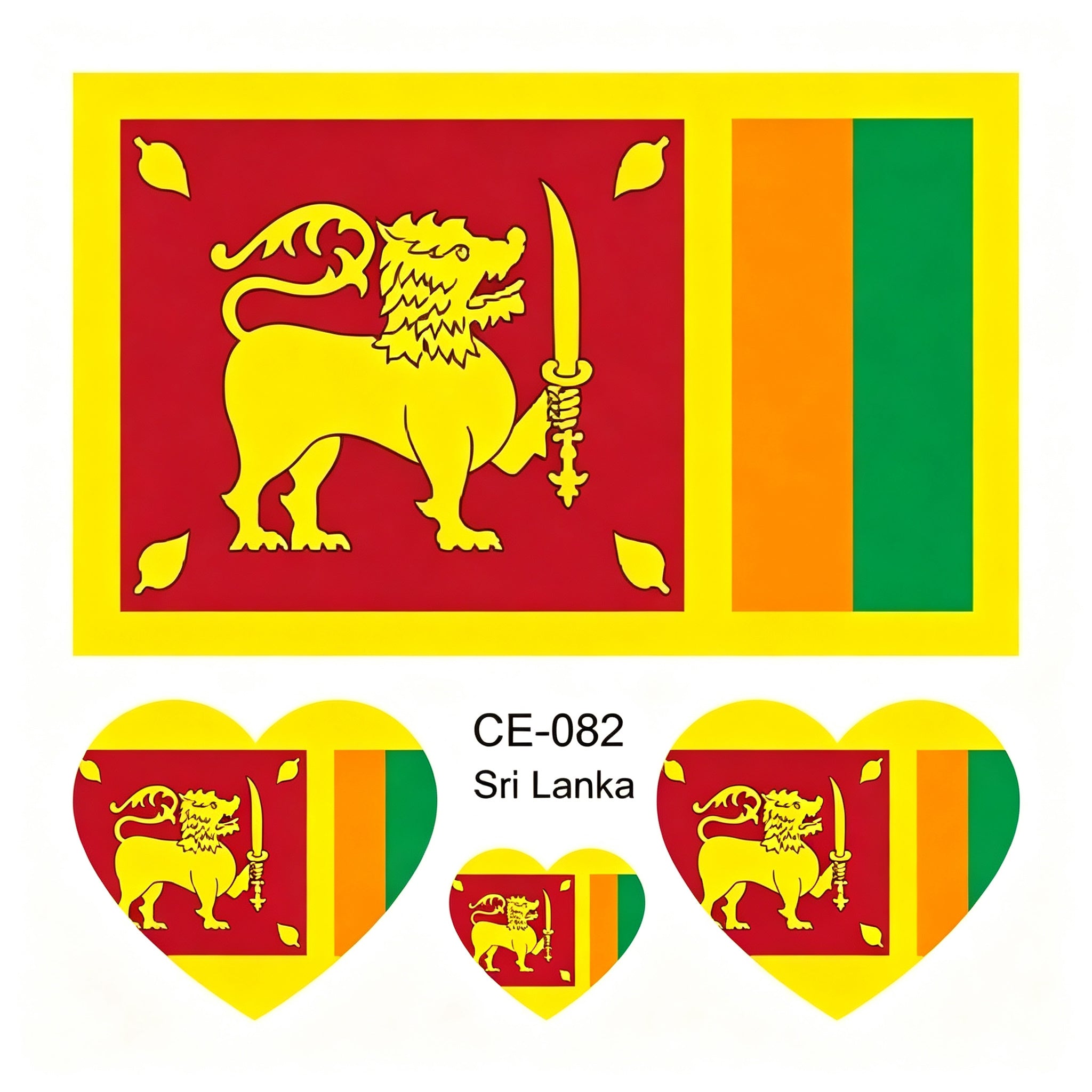RCT Country Flag Waterproof Temporary Tattoos | Heart-Shaped Face Stickers for Sports & Fan Events