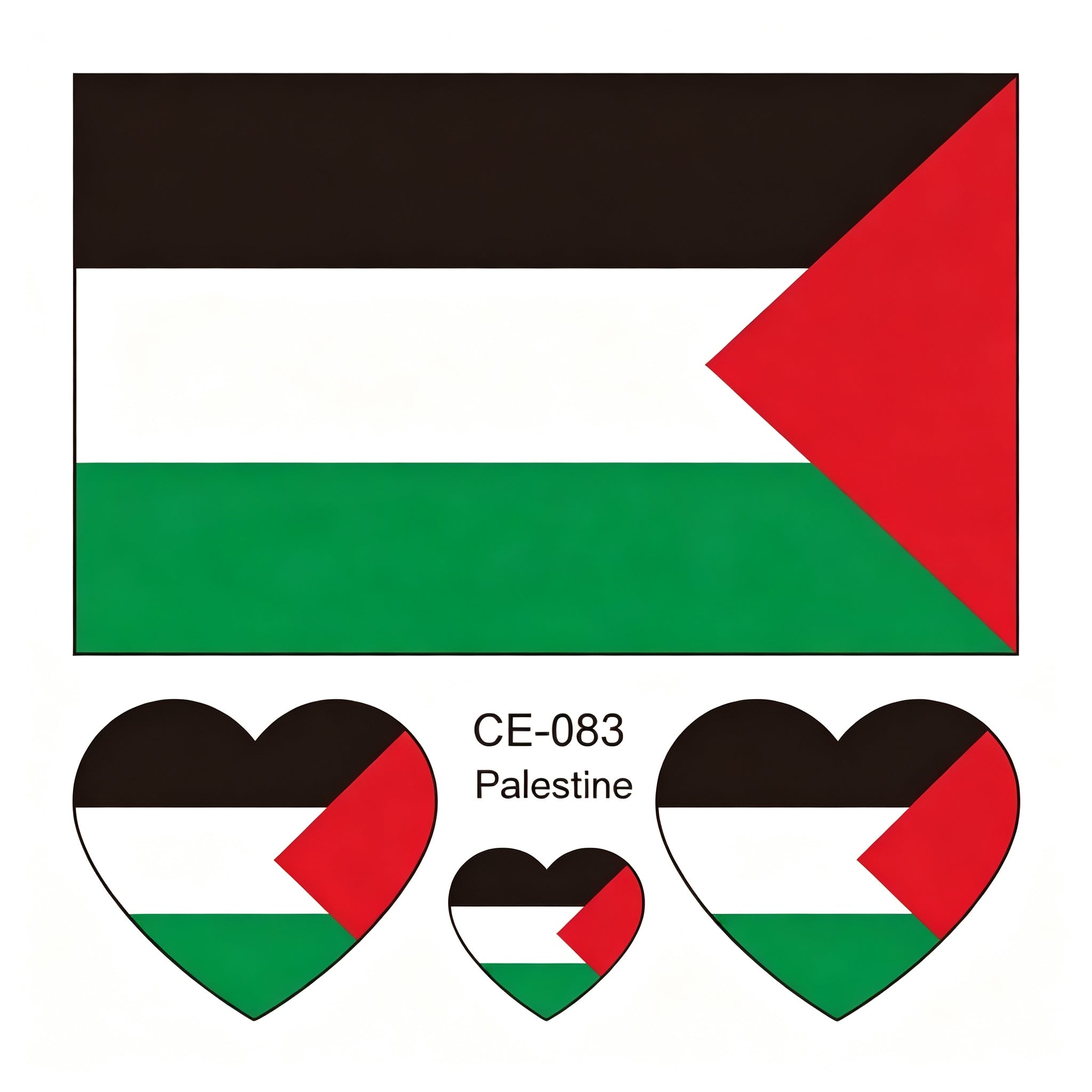 RCT Country Flag Waterproof Temporary Tattoos | Heart-Shaped Face Stickers for Sports & Fan Events