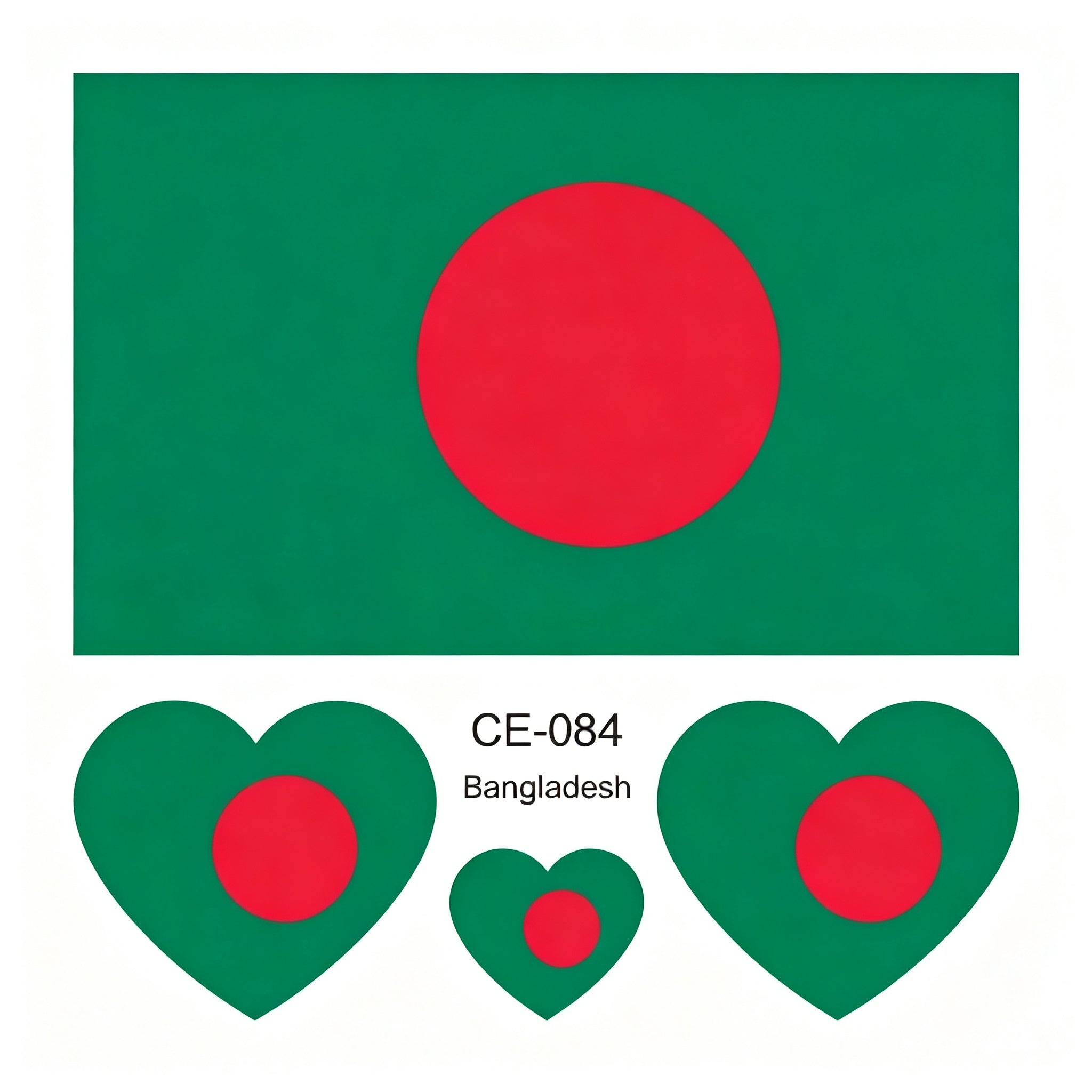 RCT Country Flag Waterproof Temporary Tattoos | Heart-Shaped Face Stickers for Sports & Fan Events