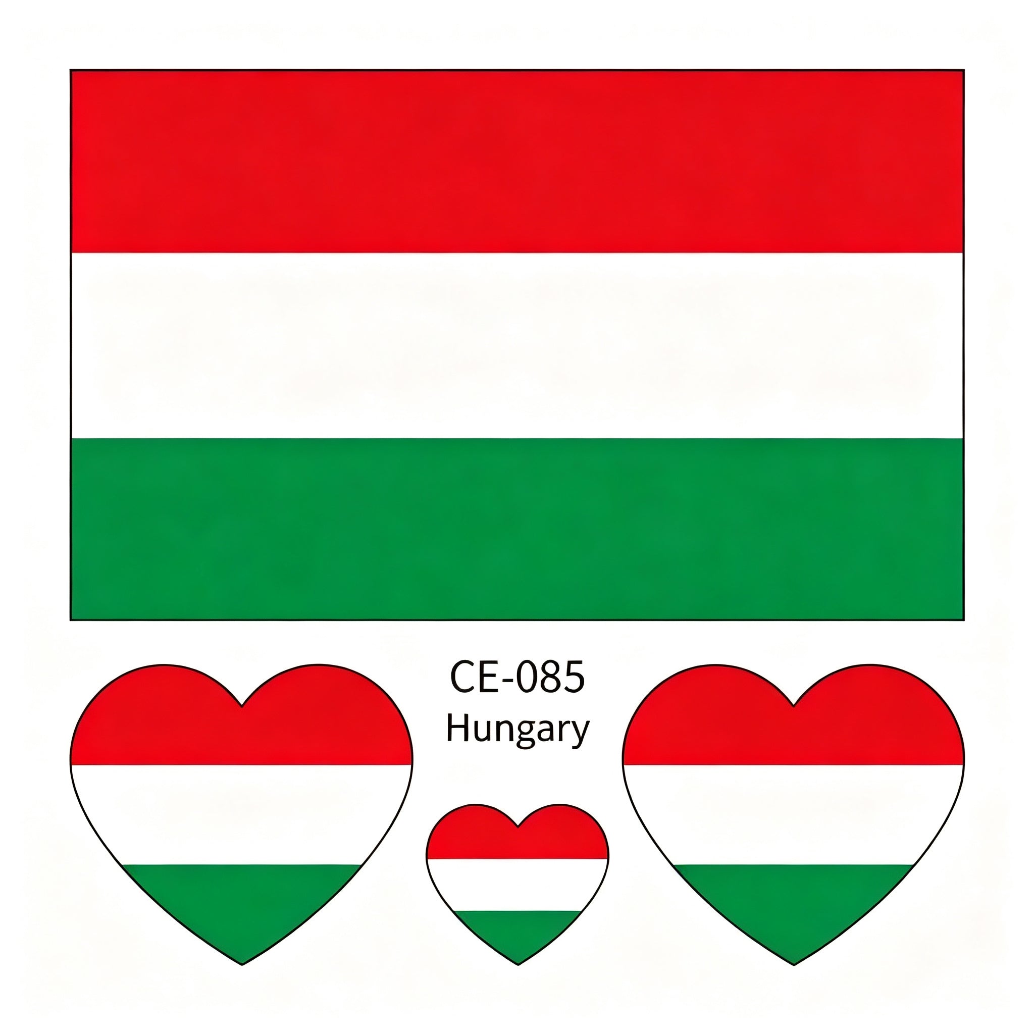 RCT Country Flag Waterproof Temporary Tattoos | Heart-Shaped Face Stickers for Sports & Fan Events