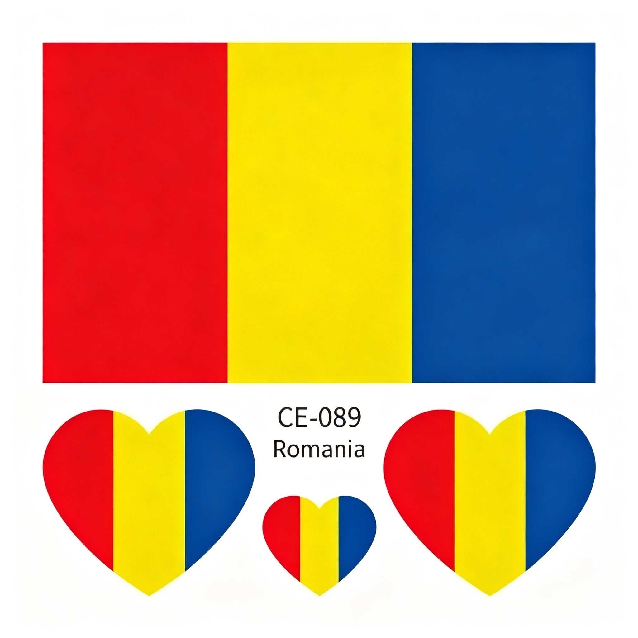RCT Country Flag Waterproof Temporary Tattoos | Heart-Shaped Face Stickers for Sports & Fan Events